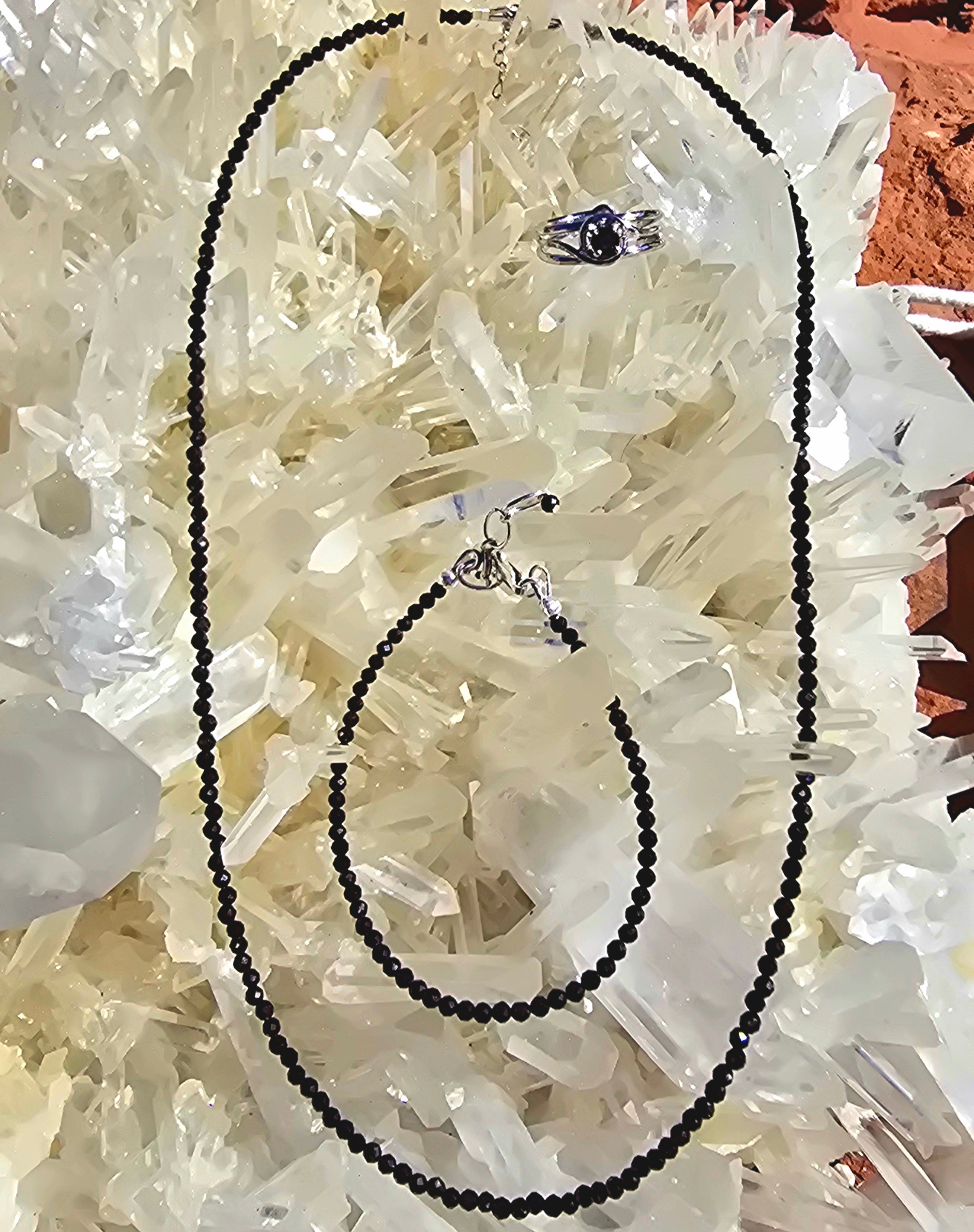 Radiant Ritual Holiday Set | Choker Bracelet Midi Ring + Luxury 7-Chakra Stone Set | Citrine Rose Quartz Amethyst Black Tourmaline