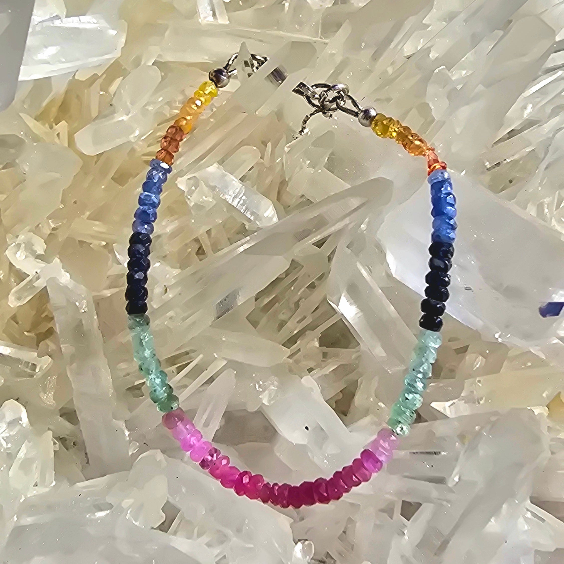 Enchantress Energy Holiday Set | Colombian Emerald Ruby Sapphire Fine Jewelry Collection | Rings Necklace Bracelet + Luxury 7-Chakra Stone Set