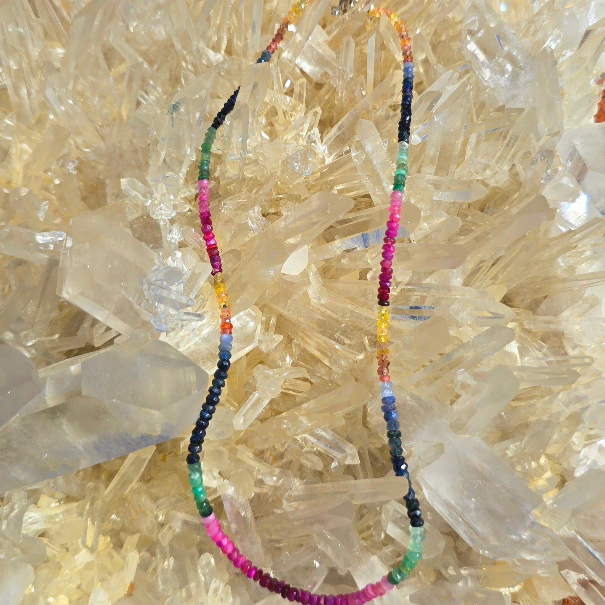 Enchantress Energy Holiday Set | Colombian Emerald Ruby Sapphire Fine Jewelry Collection | Rings Necklace Bracelet + Luxury 7-Chakra Stone Set