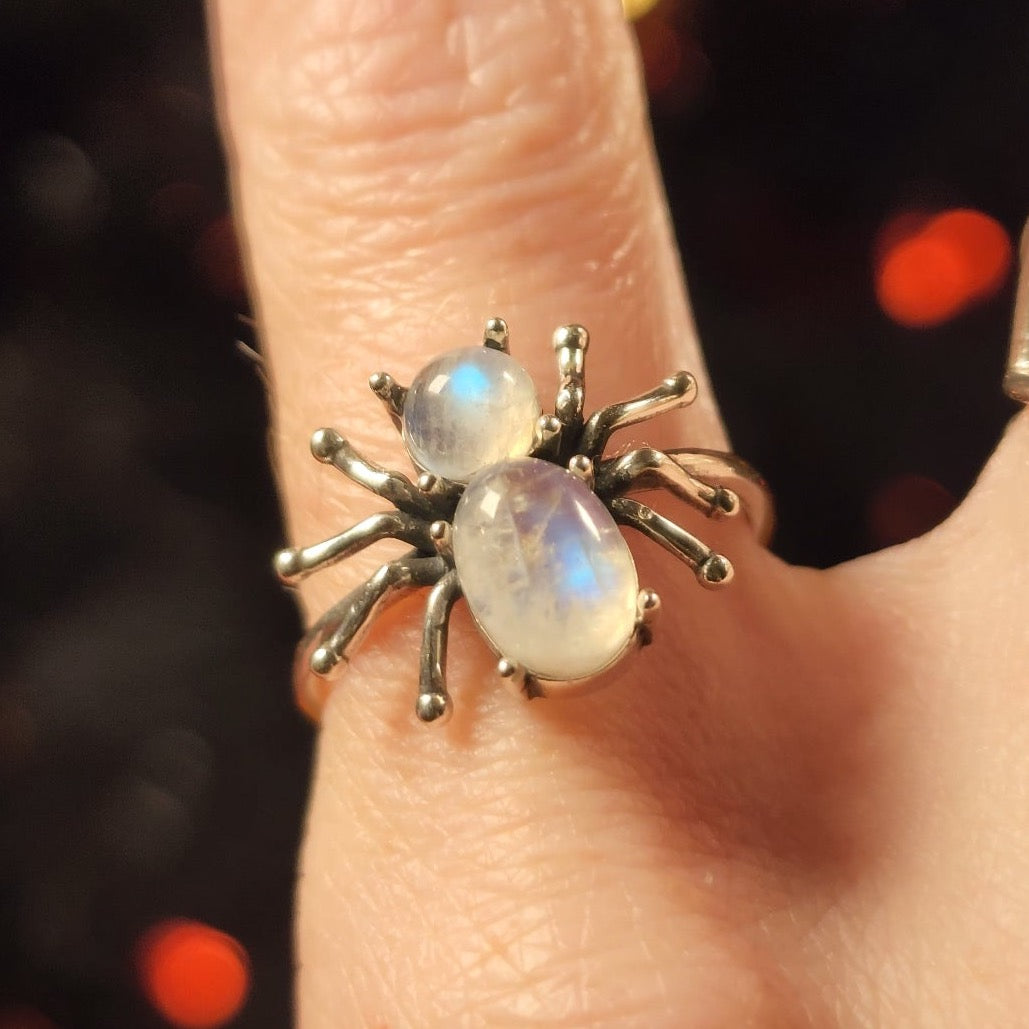 Dreamweaver Spider Adjustable Ring .925 Silver for Good Luck, Health and Wisdom