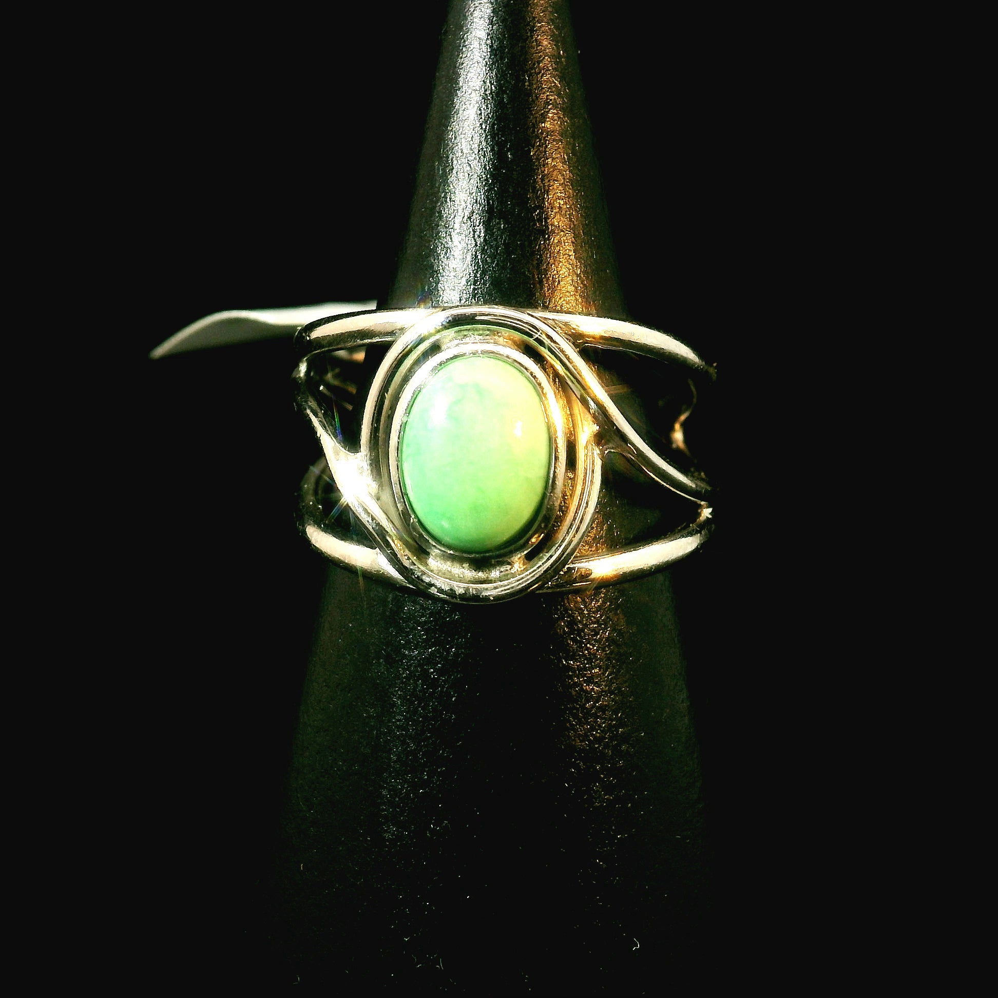 New Lander Variscite Midi Cuff Ring .925 Silver for Emotional Healing, Joy, Love and Prosperity