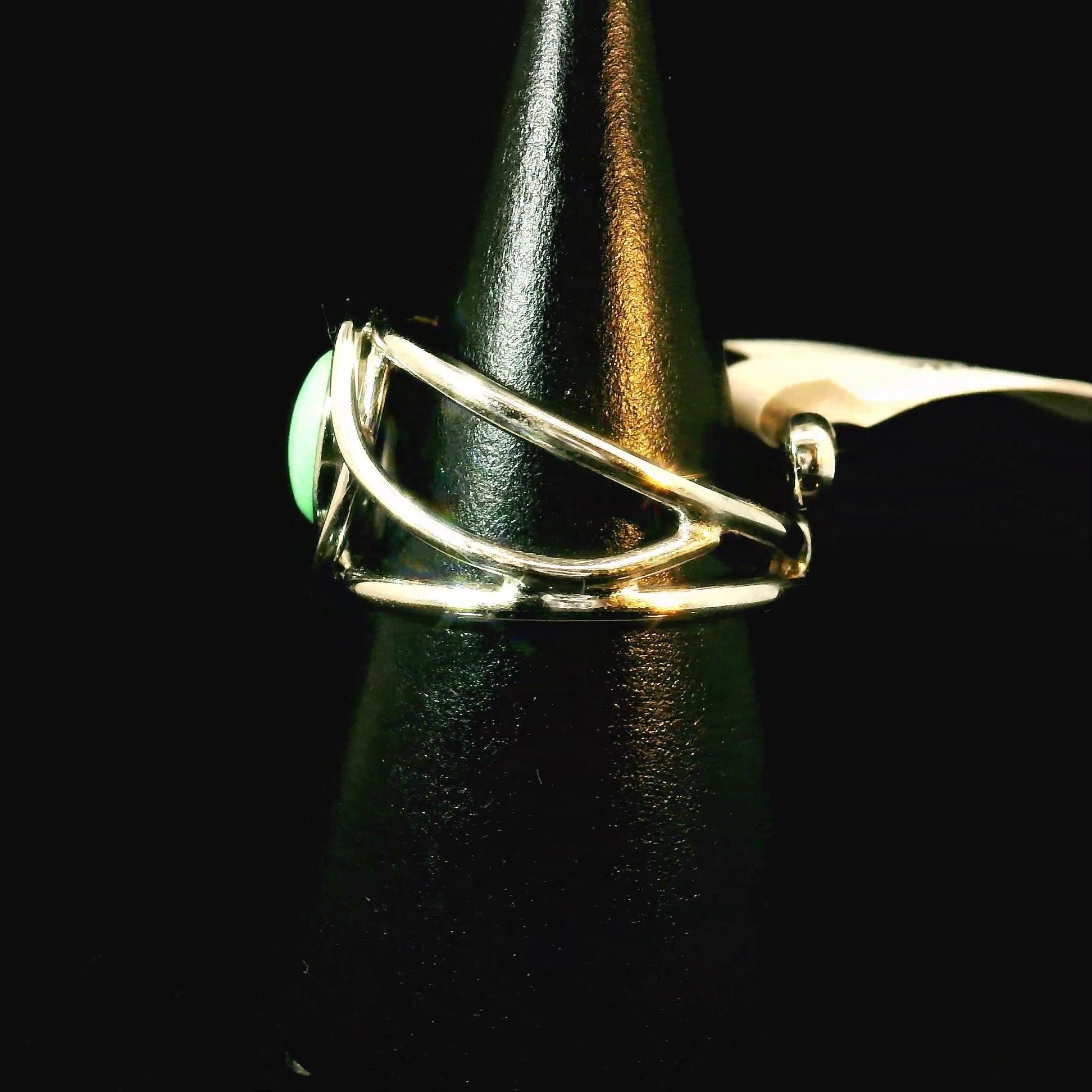 New Lander Variscite Midi Cuff Ring .925 Silver for Emotional Healing, Joy, Love and Prosperity