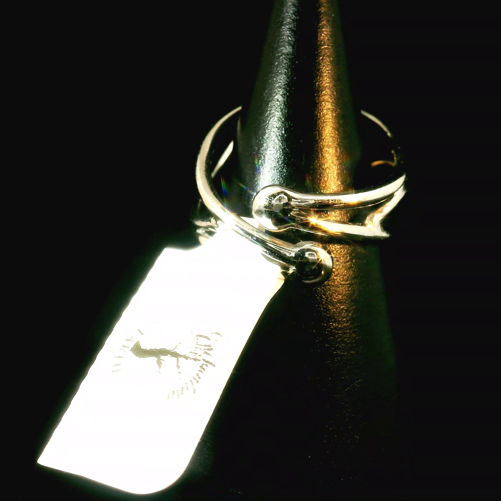 Divine Black Sunstone Midi Cuff Ring .925 Silver for Cleansing & Balancing Chakras