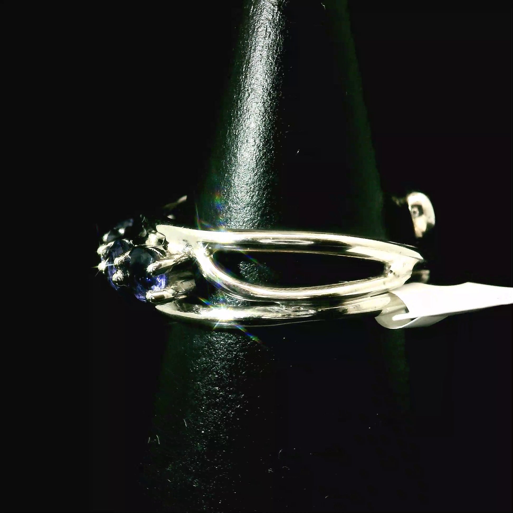 Iolite Stacker Cuff Ring .925 Silver (Gem Grade) for Intuition, Divination and Wisdom