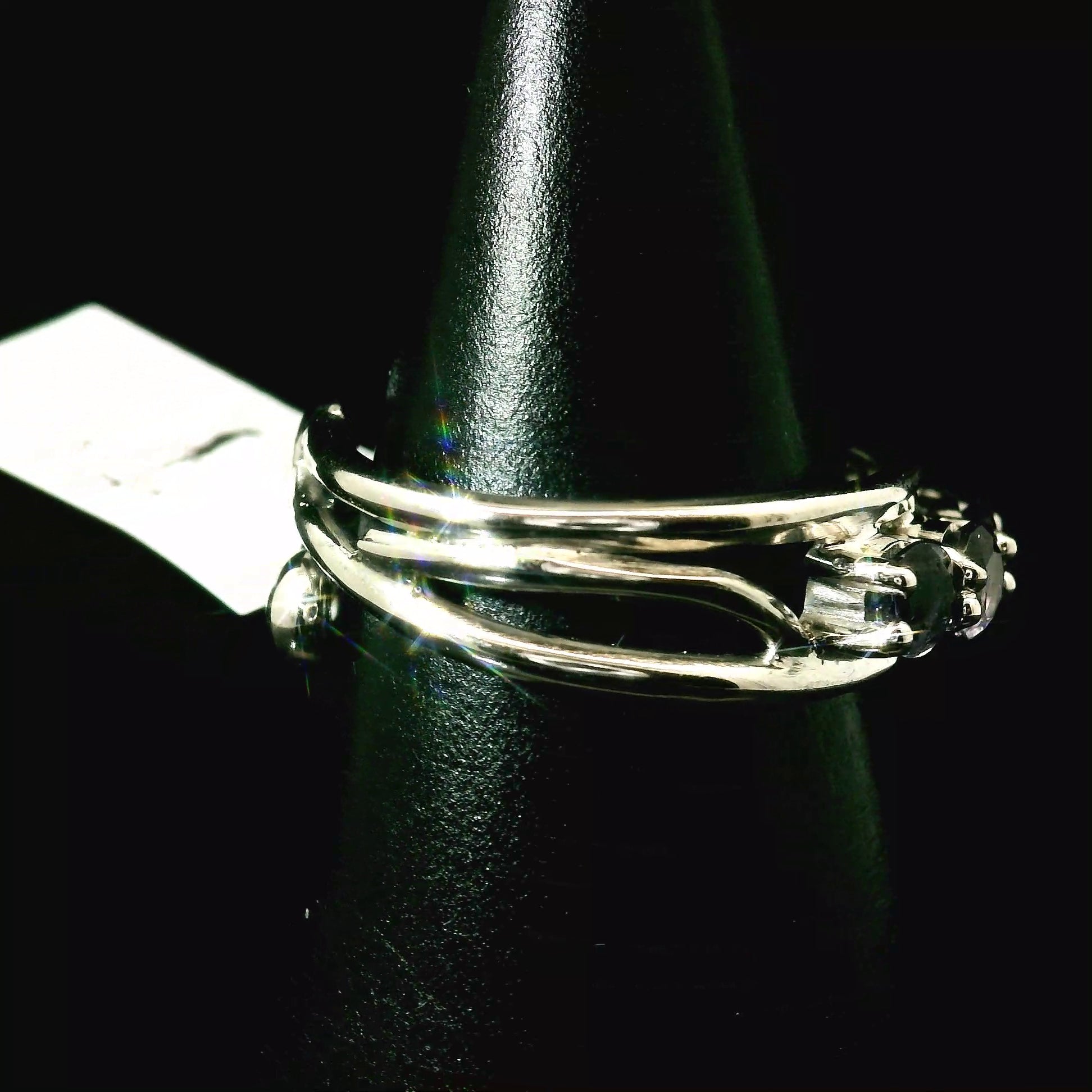 Iolite Stacker Cuff Ring .925 Silver (Gem Grade) for Intuition, Divination and Wisdom