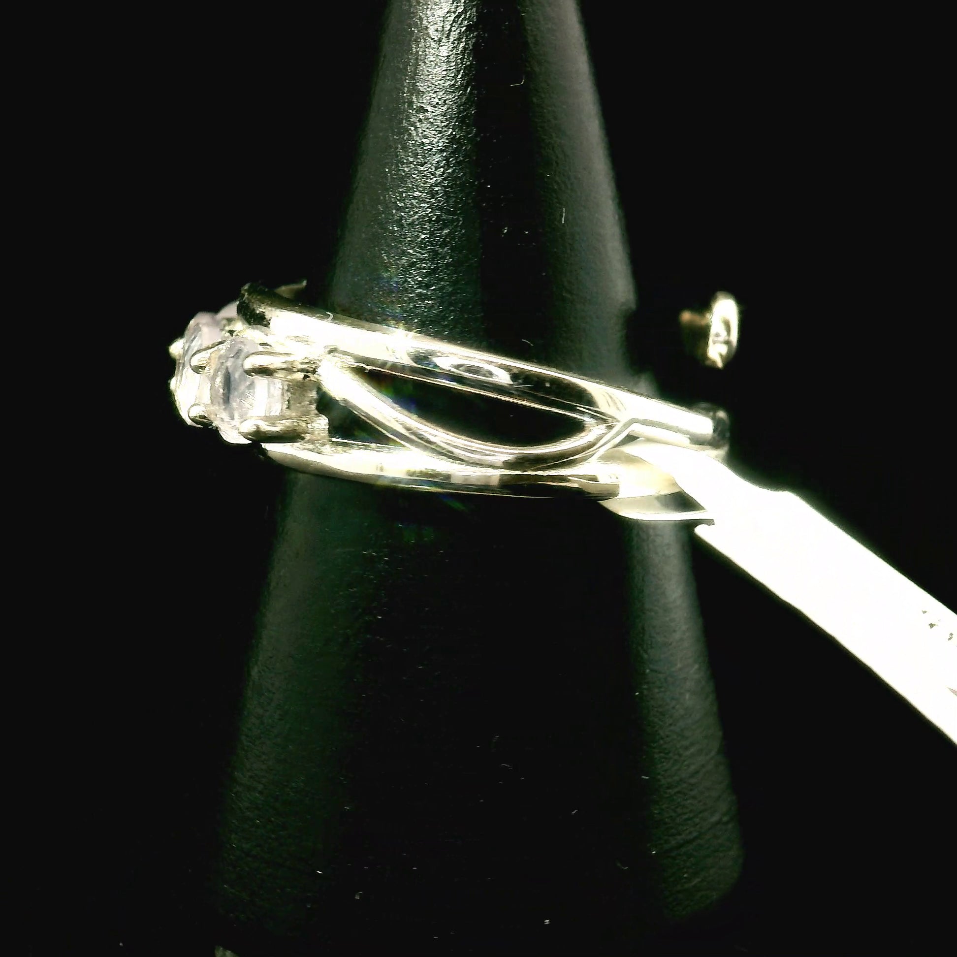 Morganite Stacker Cuff Ring .925 Sterling Silver for Divine Feminine Energy, Compassion and Love