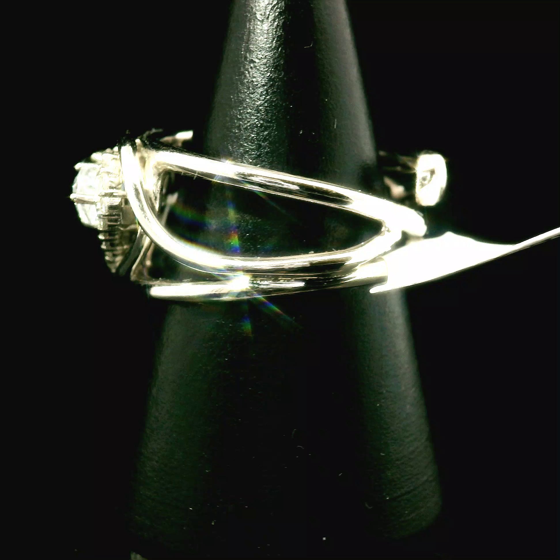 White Topaz Heart Cuff Ring .925 Silver for Health, Protection, Amplifying Intentions & Accelerating Manifestations