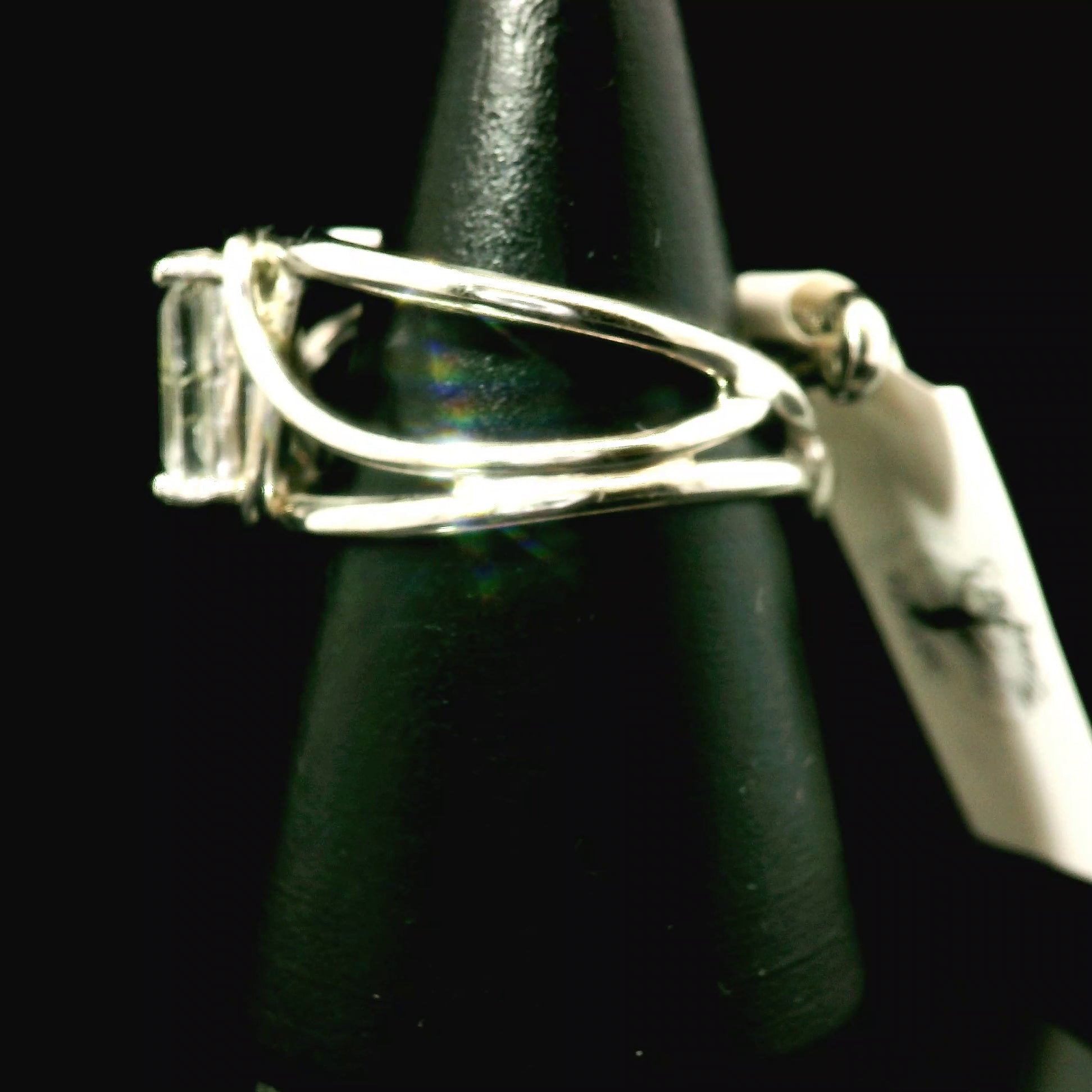 Rutilated Topaz Cuff Ring .925 Sterling Silver for Spiritual Transformation