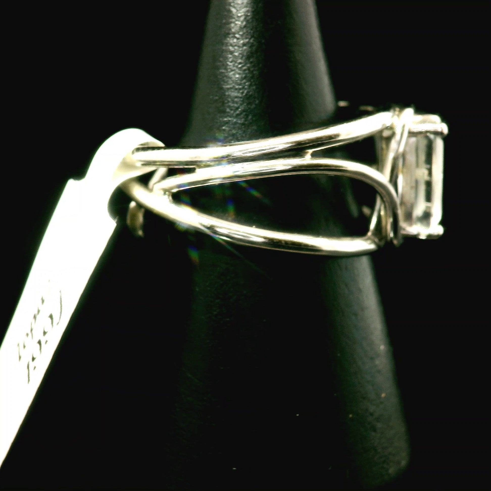 Rutilated Topaz Cuff Ring .925 Sterling Silver for Spiritual Transformation