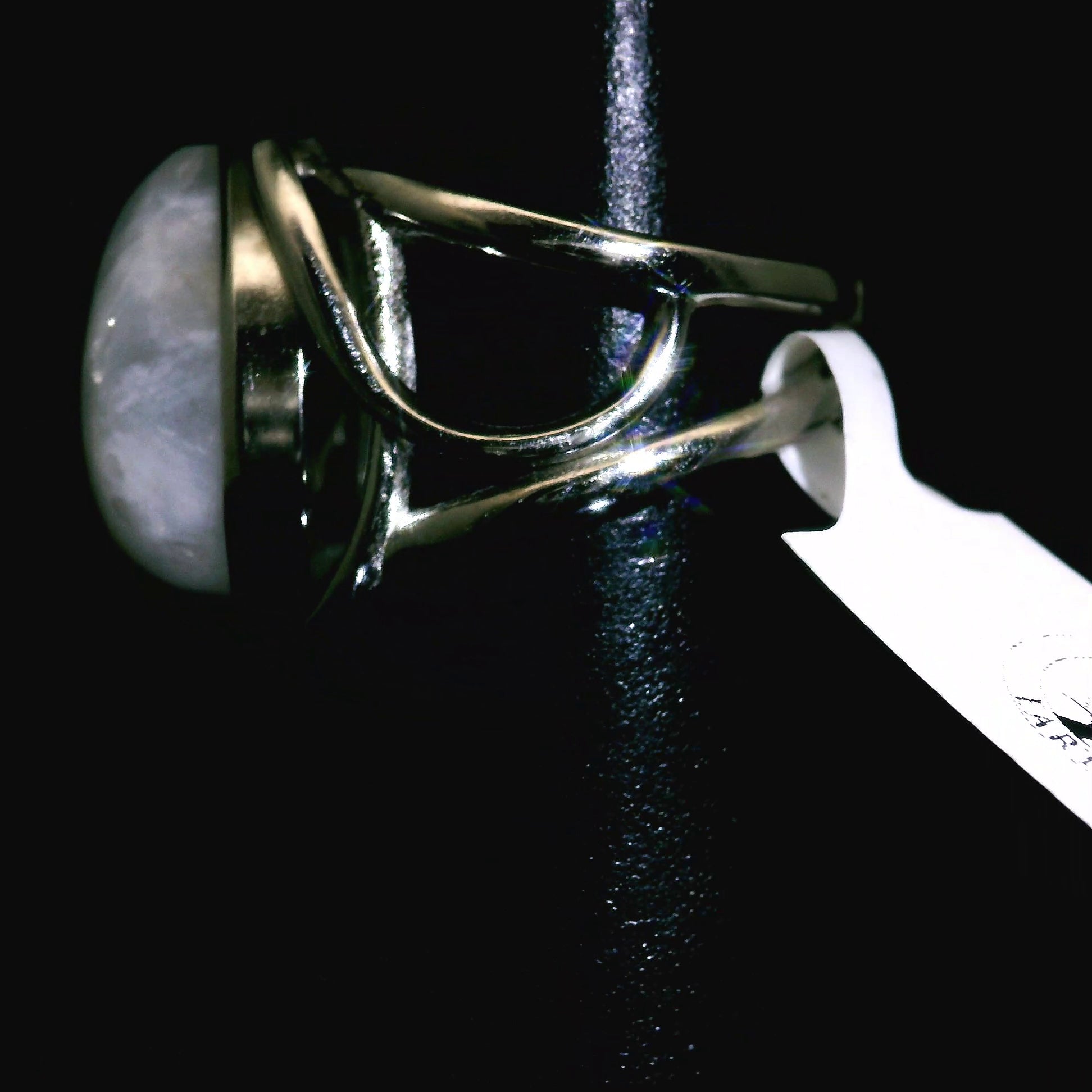 Rainbow Moonstone Cuff Ring .925 Silver for New Beginnings, Protection and Manifestation