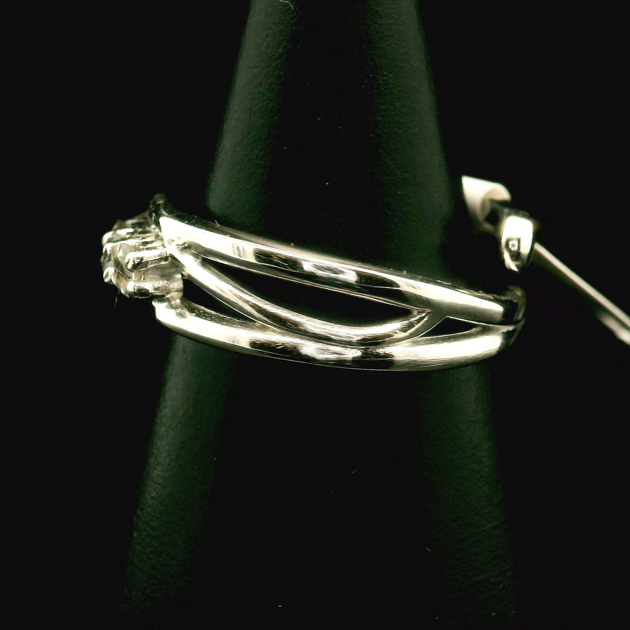 White Sapphire Stacker Cuff Ring .925 Sterling Silver for Enhancing Committment and Purity in Relationships