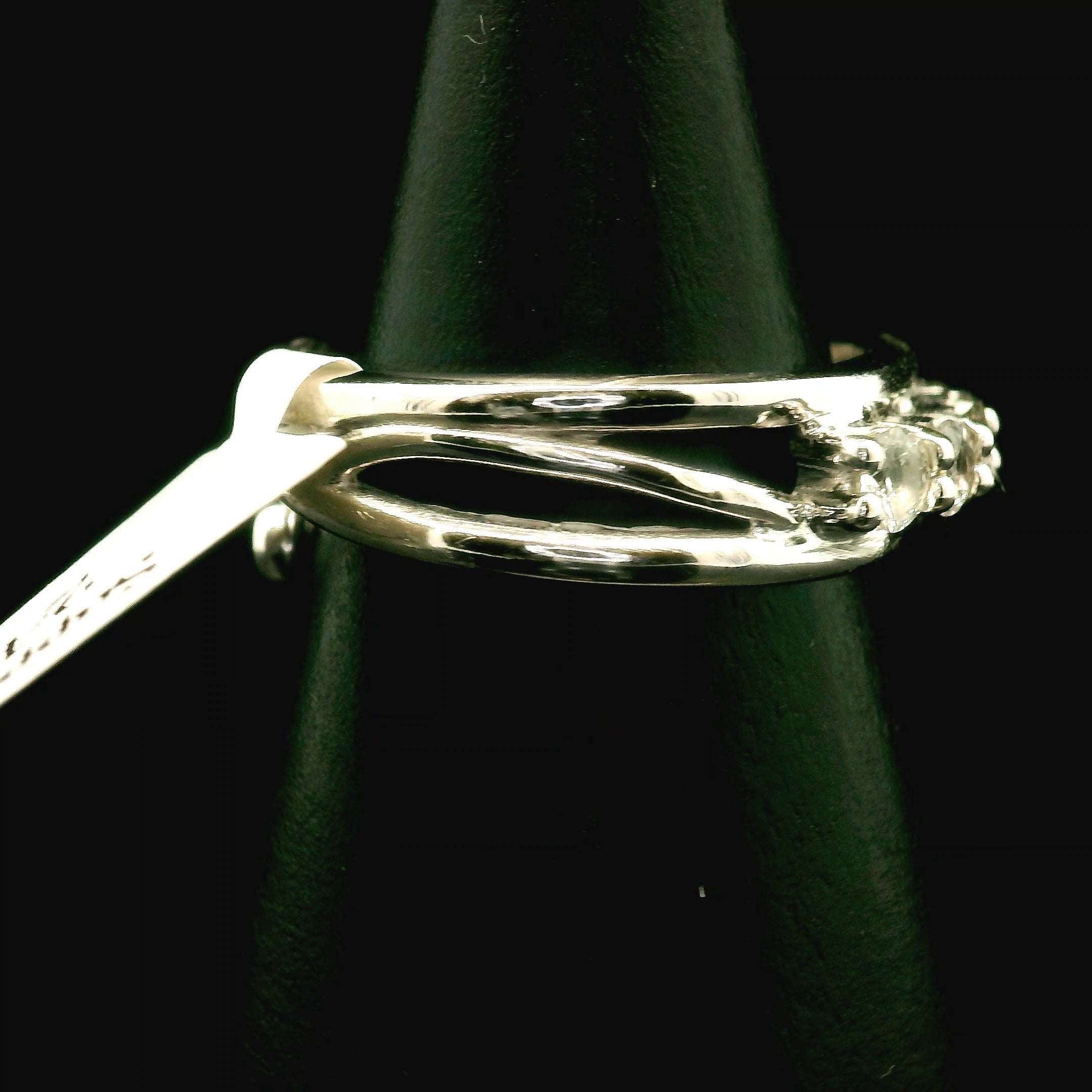 White Sapphire Stacker Cuff Ring .925 Sterling Silver for Enhancing Committment and Purity in Relationships