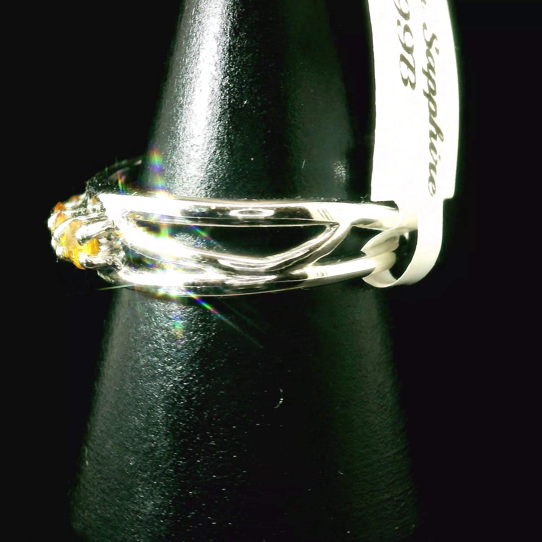 Yellow Sapphire Stacker Cuff Ring .925 Sterling Silver for Enhancing Committment and Purity in Relationships