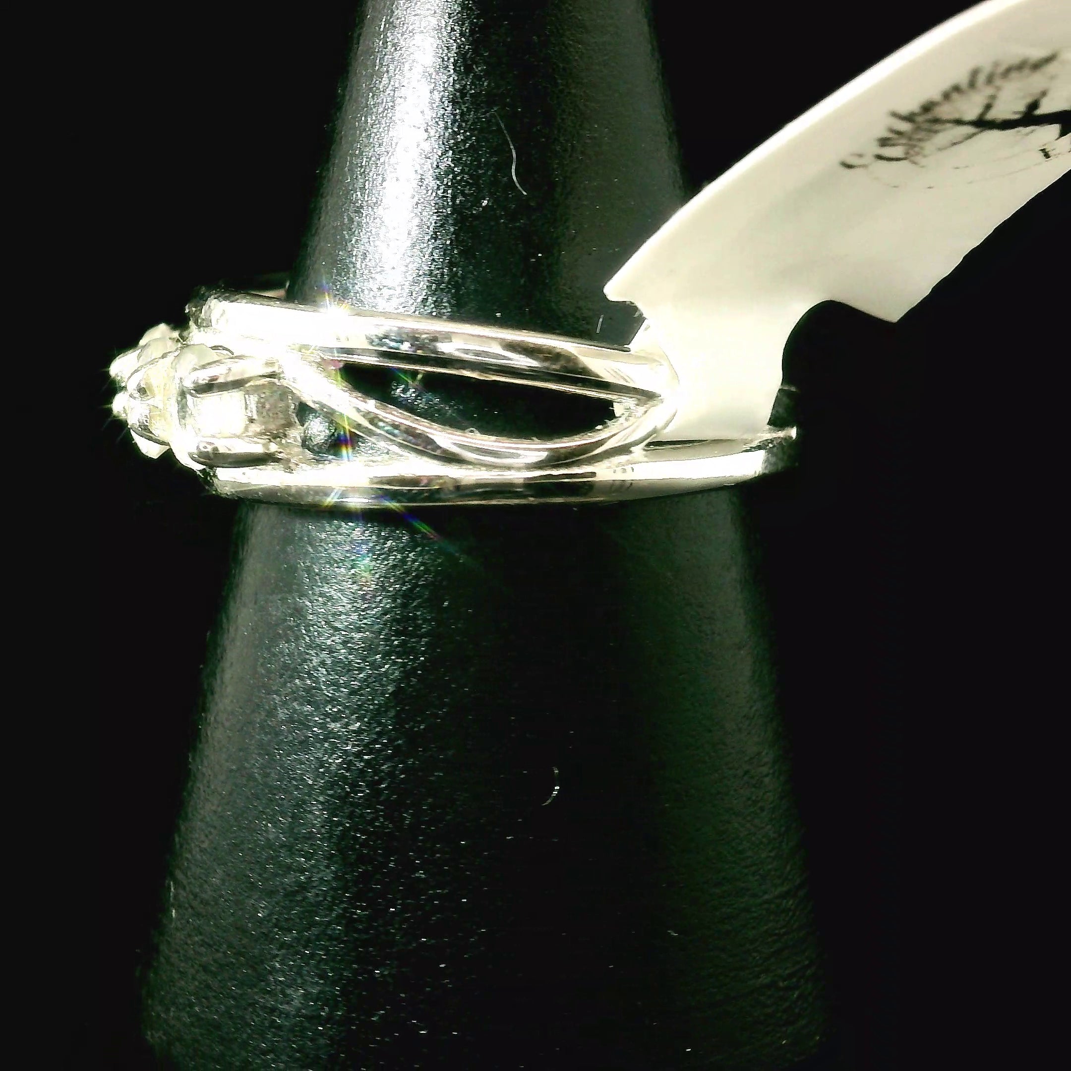 Clear Quartz Stacker Cuff Ring .925 Silver for Healing, Intention Setting and Manifesting your Desires