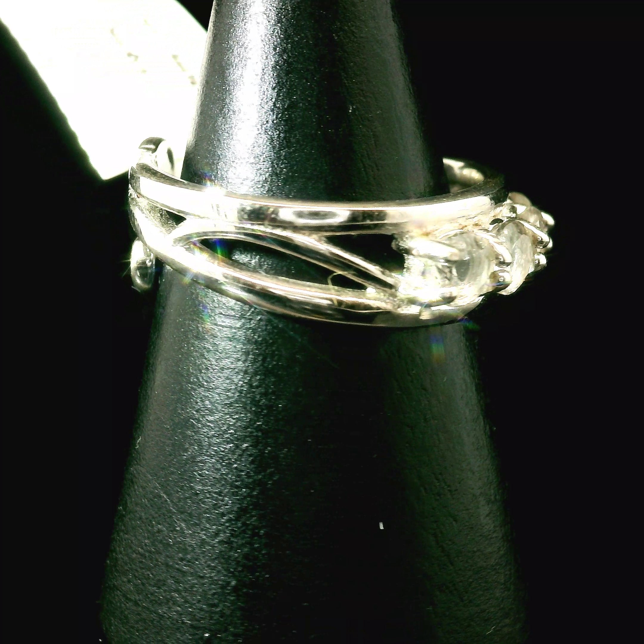 Clear Quartz Stacker Cuff Ring .925 Silver for Healing, Intention Setting and Manifesting your Desires