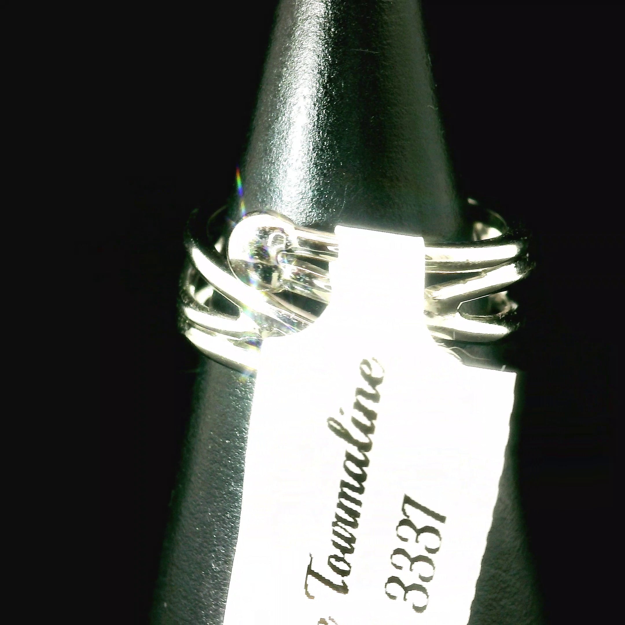 Blue Tourmaline Stacker Cuff Ring .925 Silver for Awareness, Communication and Meditation