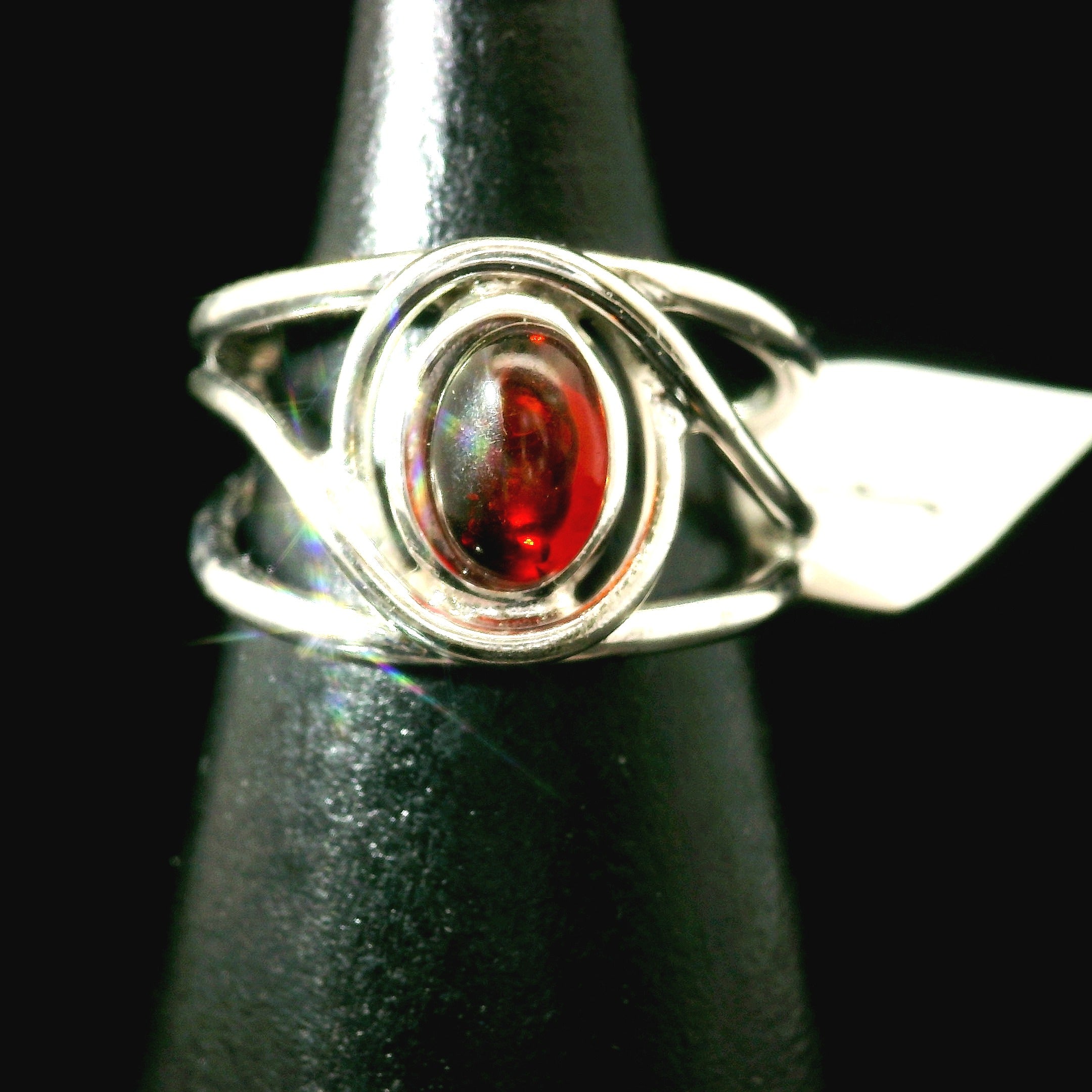 Baltic Amber Midi Cuff Ring .925 Silver for Manifesting Abundance, Optimism & Purification of Energy