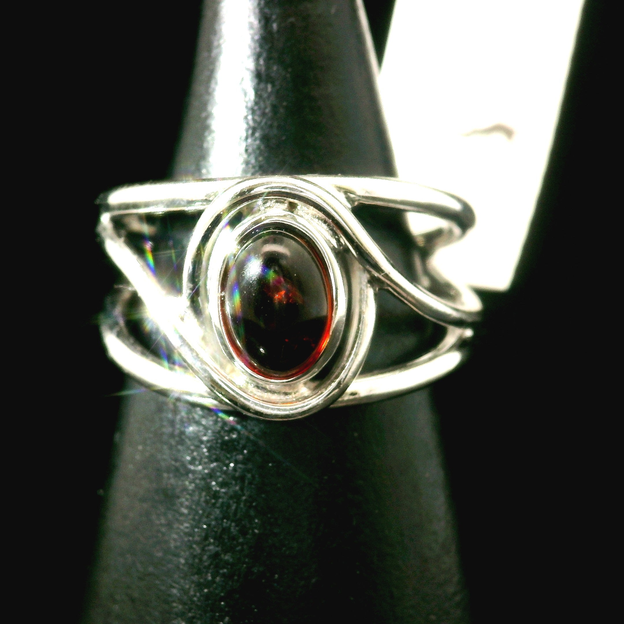 Baltic Amber Midi Cuff Ring .925 Silver for Manifesting Abundance, Optimism & Purification of Energy