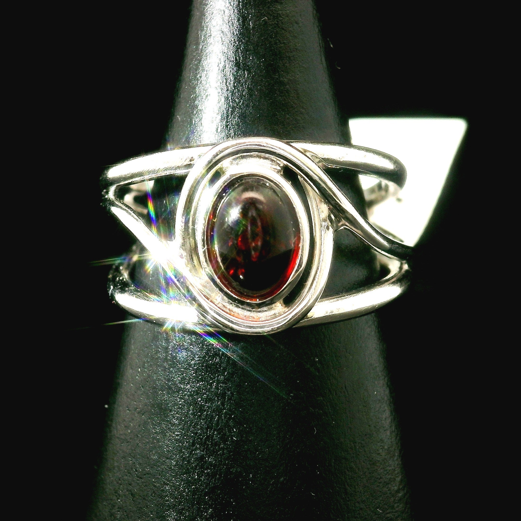 Baltic Amber Midi Cuff Ring .925 Silver for Manifesting Abundance, Optimism & Purification of Energy