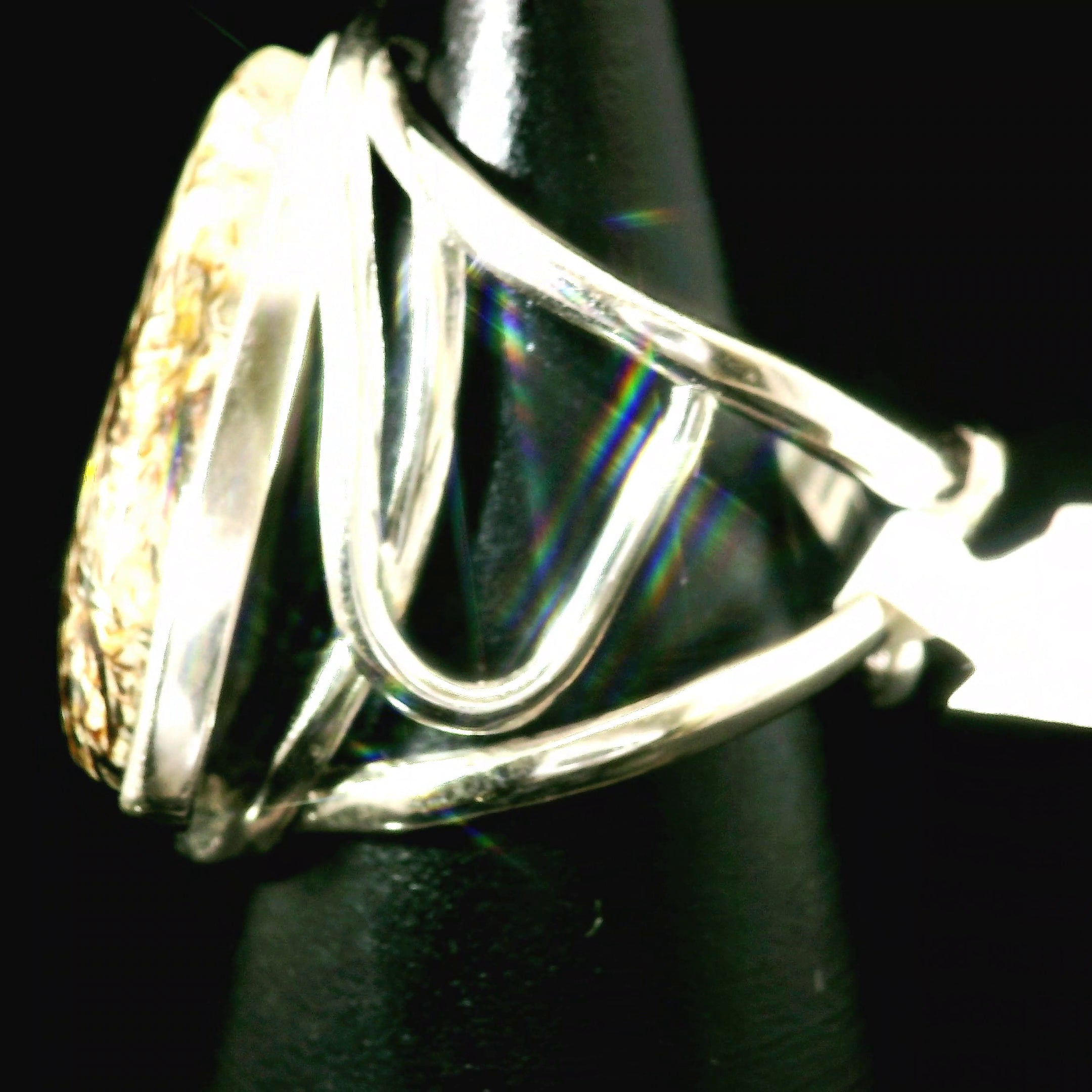 Astrophyllite Cuff Ring .925 Silver for Bravery, Light Energy and Self Acceptance