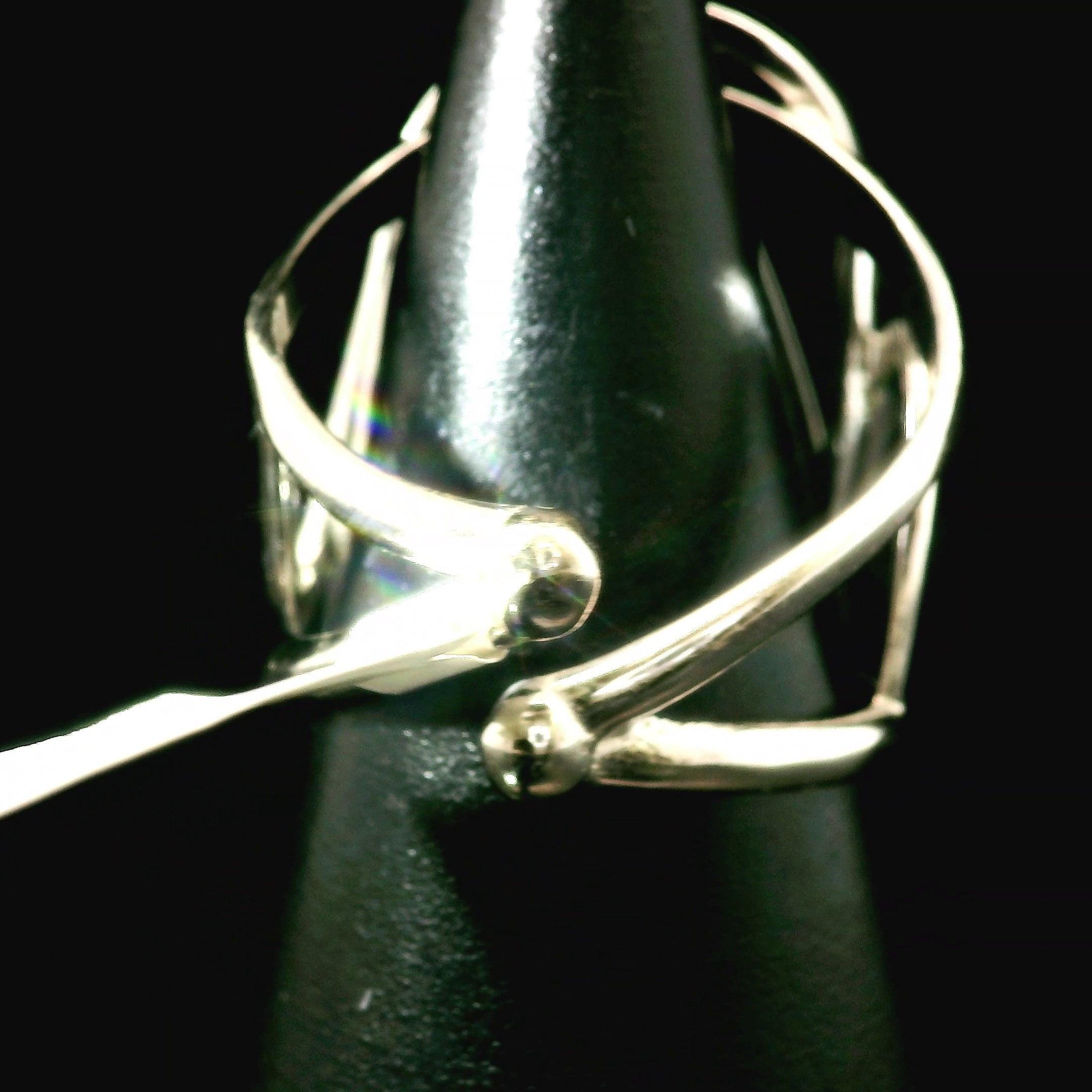 Astrophyllite Cuff Ring .925 Silver for Bravery, Light Energy and Self Acceptance