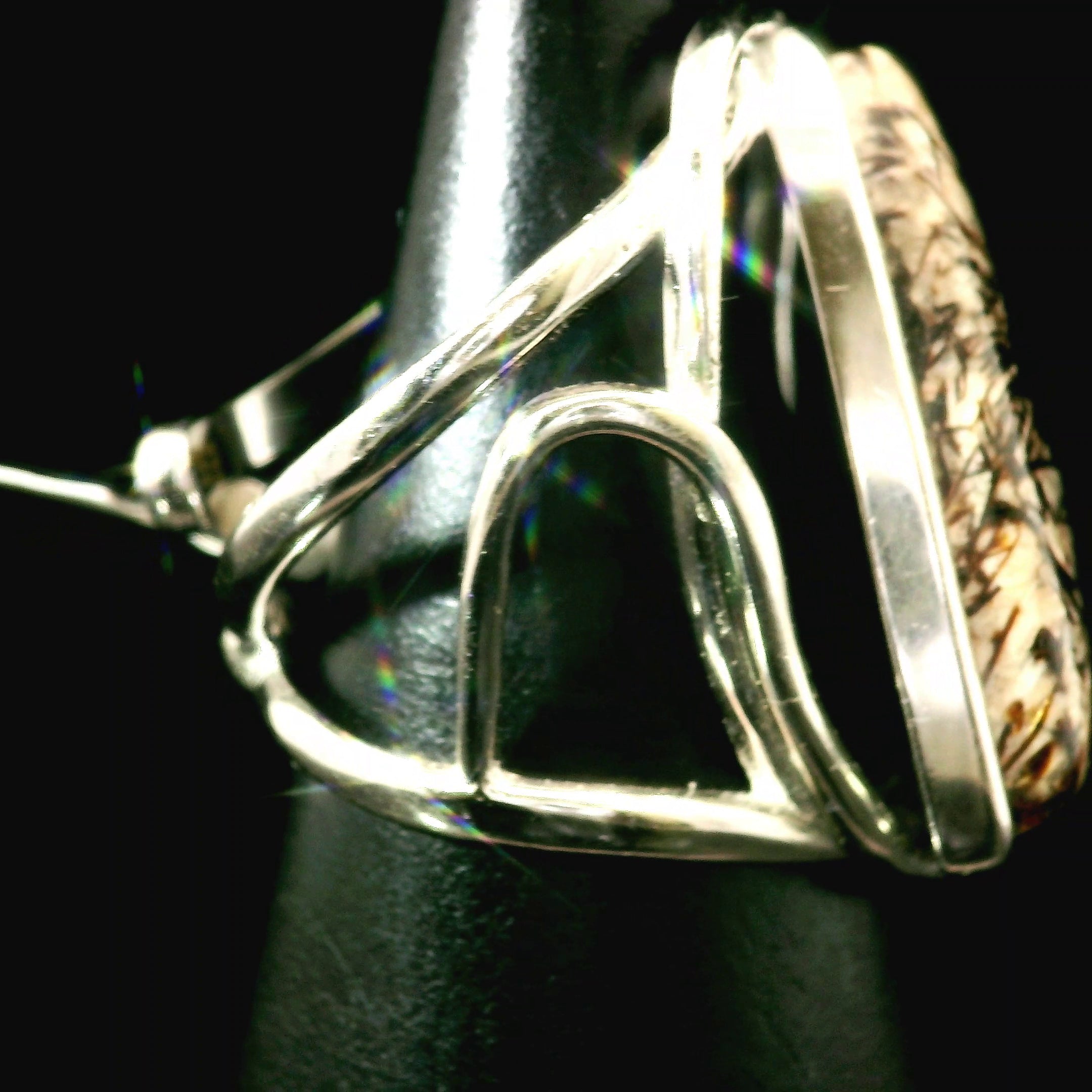 Astrophyllite Cuff Ring .925 Silver for Bravery, Light Energy and Self Acceptance