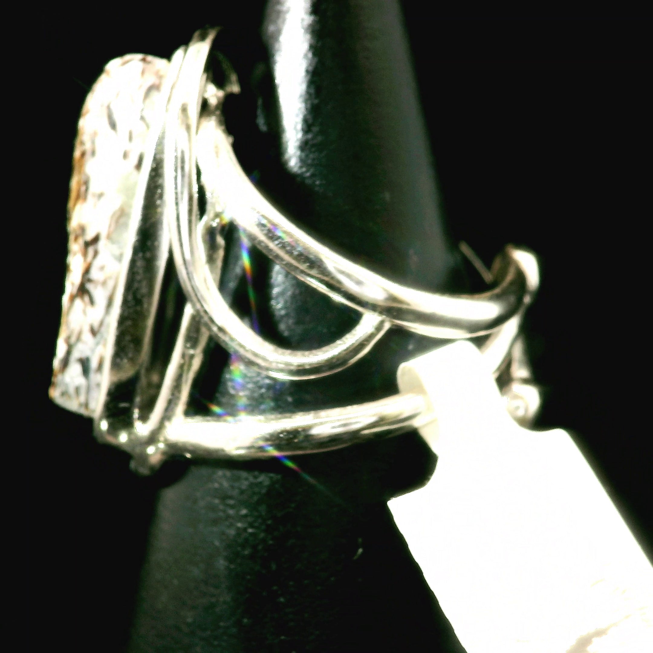 Astrophyllite Cuff Ring .925 Silver for Bravery, Light Energy and Self Acceptance