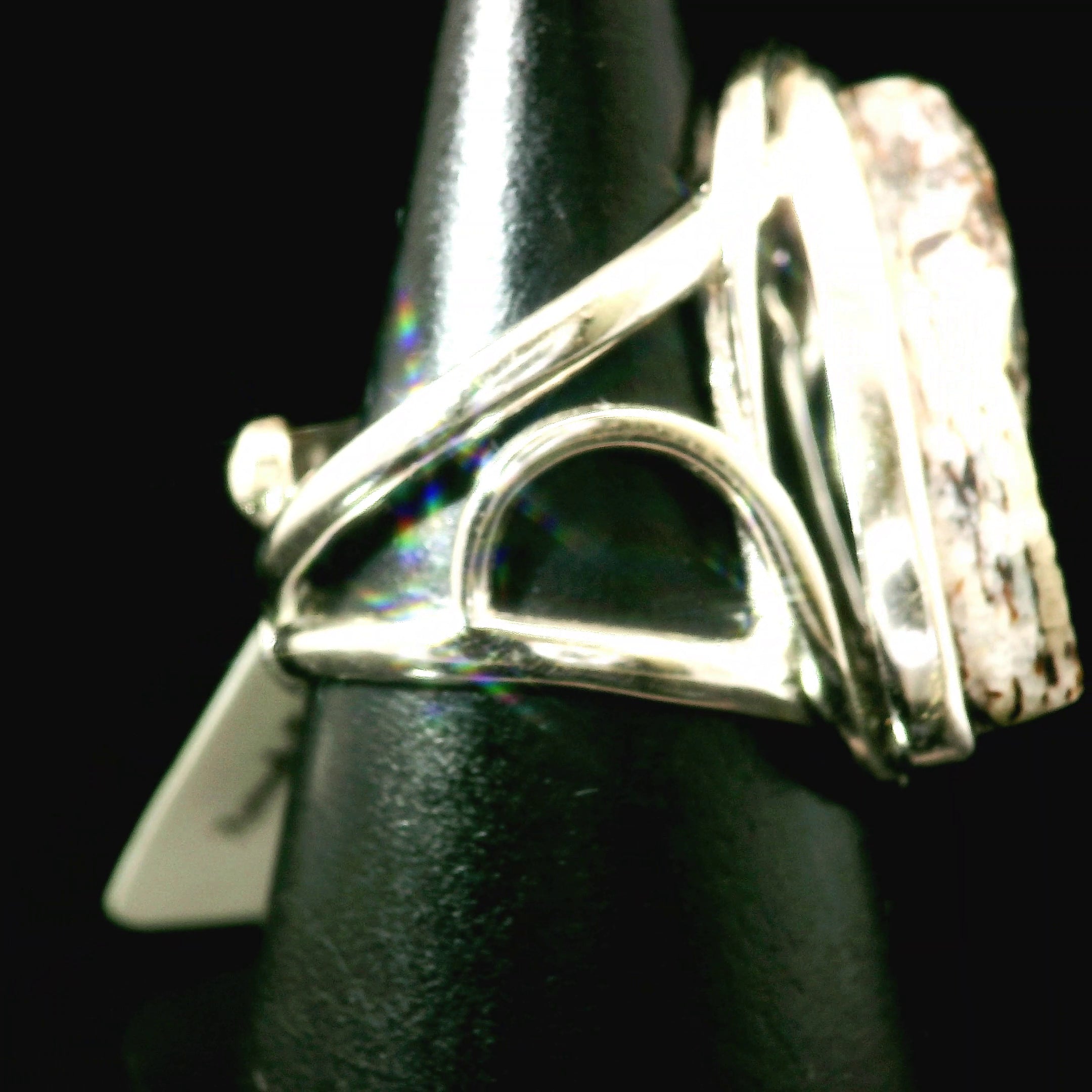 Astrophyllite Cuff Ring .925 Silver for Bravery, Light Energy and Self Acceptance