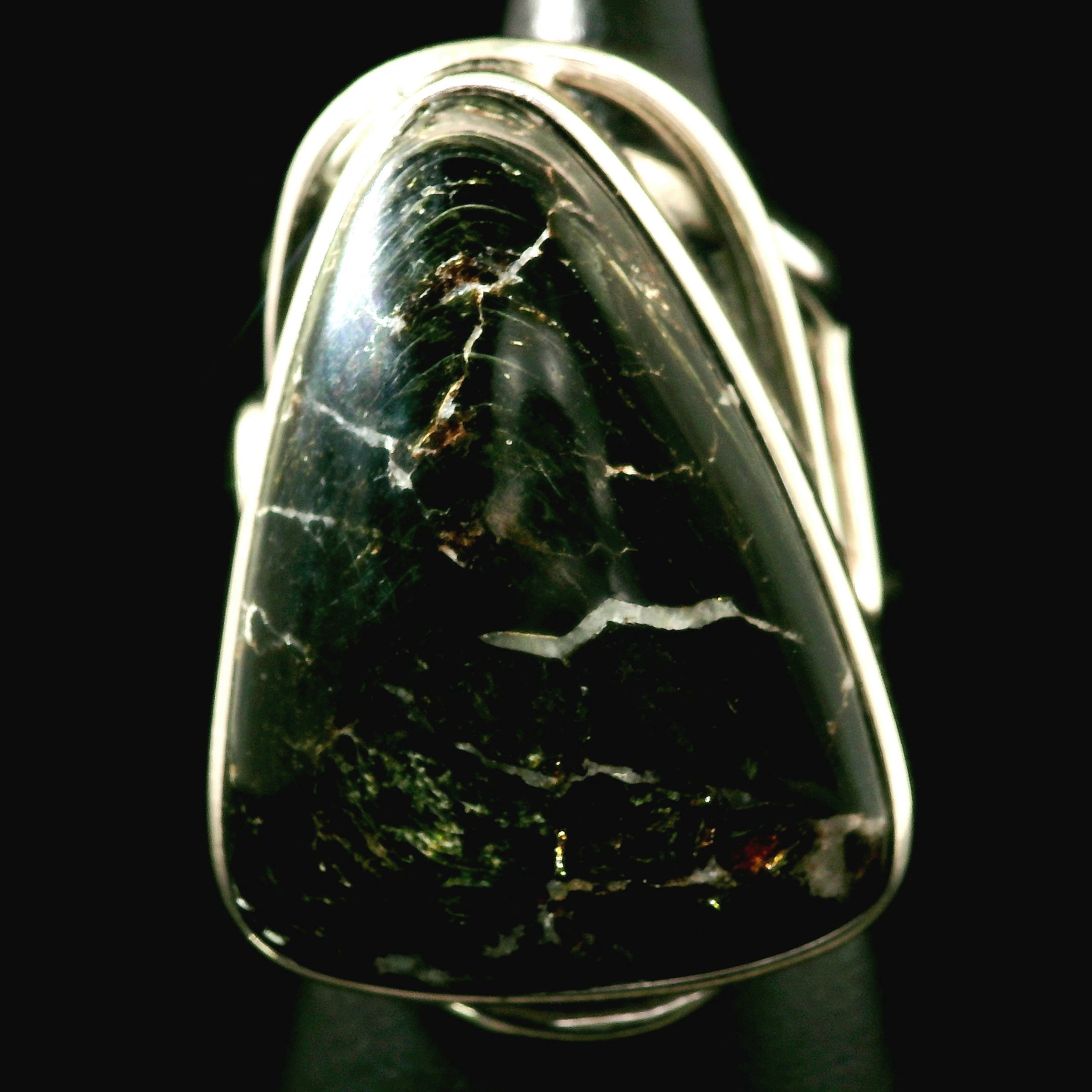Tetraphlogopite Cuff Ring .925 Silver for Clarity, Vitality and Transformation