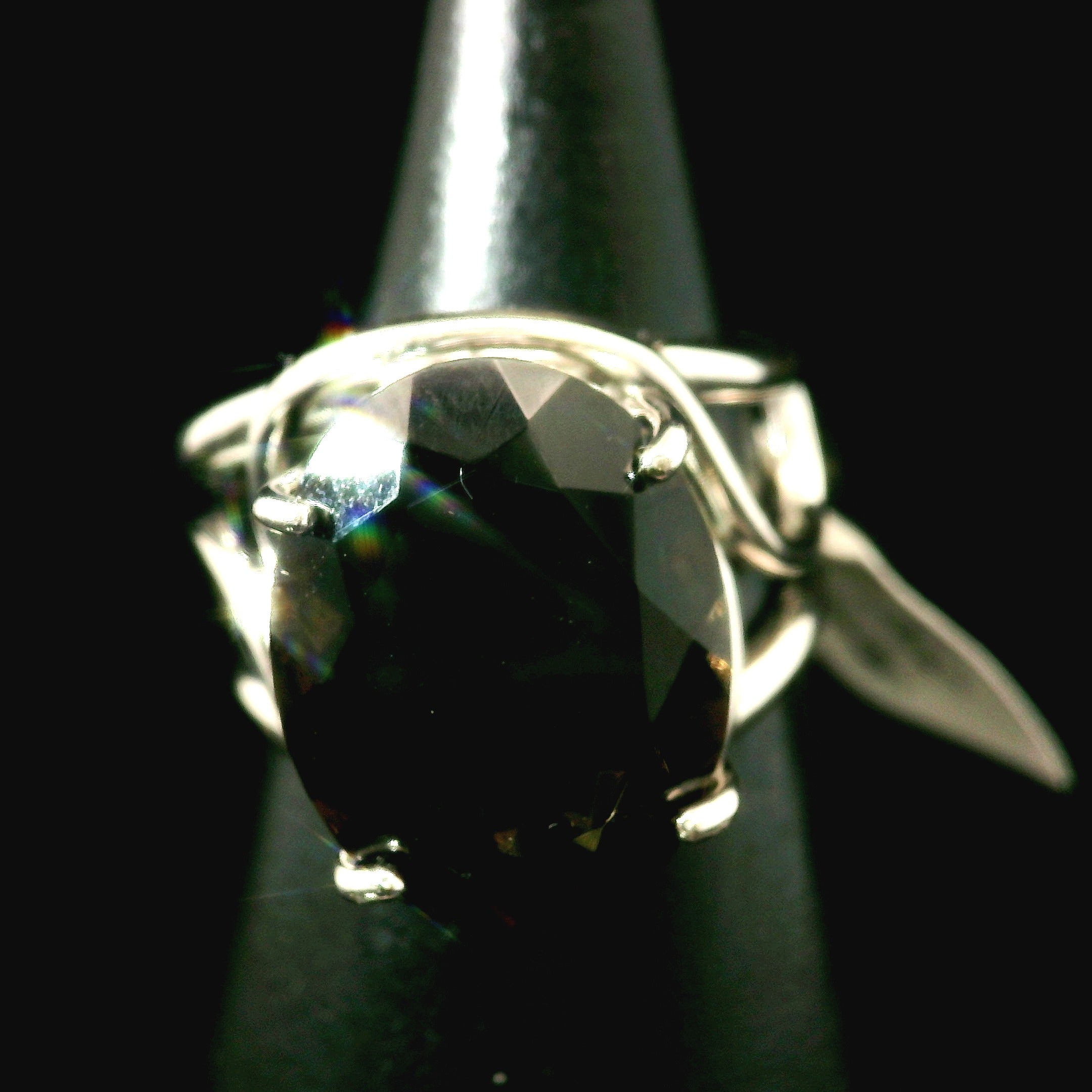 Staffordite Cuff Ring .925 Silver for Intuition, Self-Mastering and Manifestation