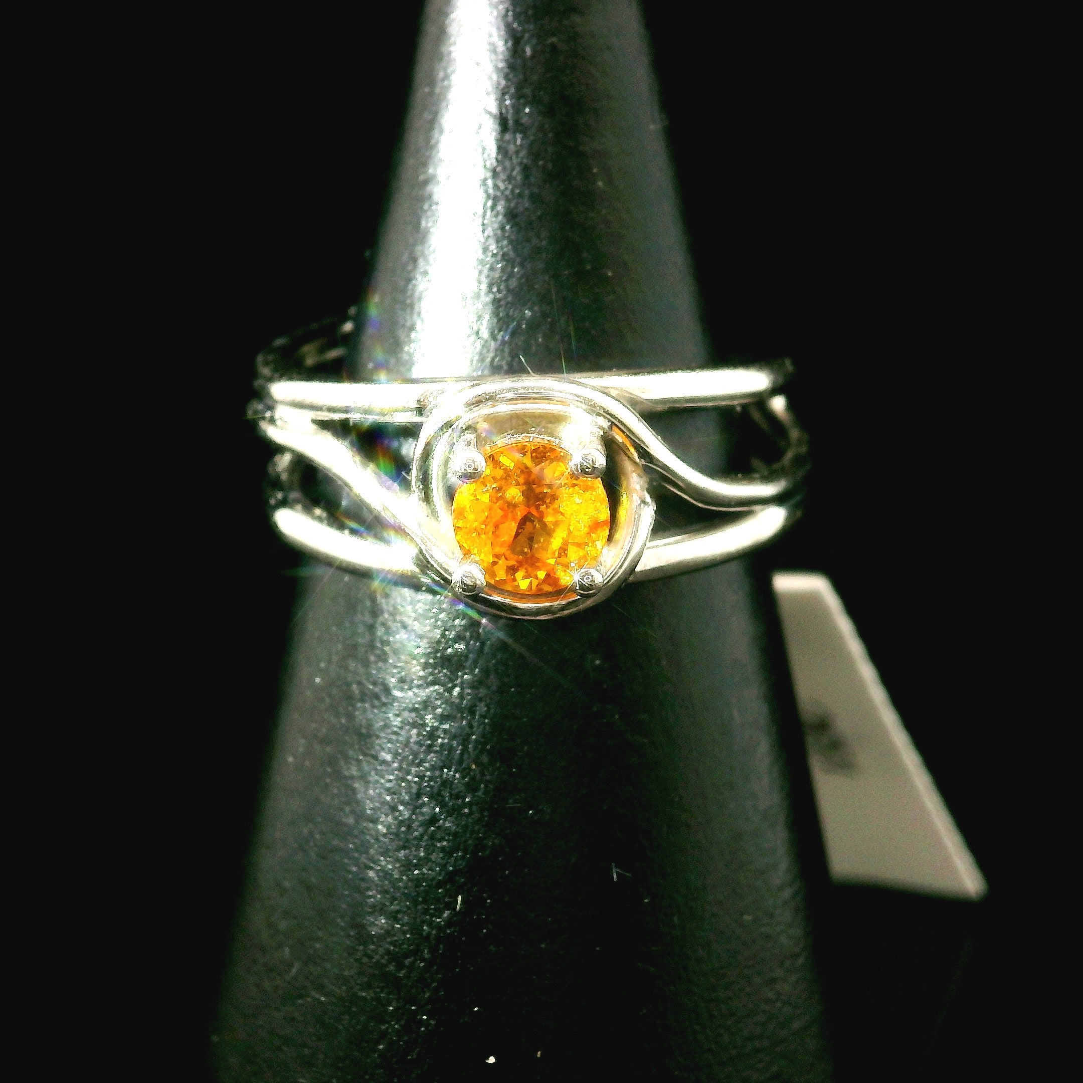 Spessartine Garnet Midi Cuff Ring .925 Silver (High Quality) for Passion and Manifestation