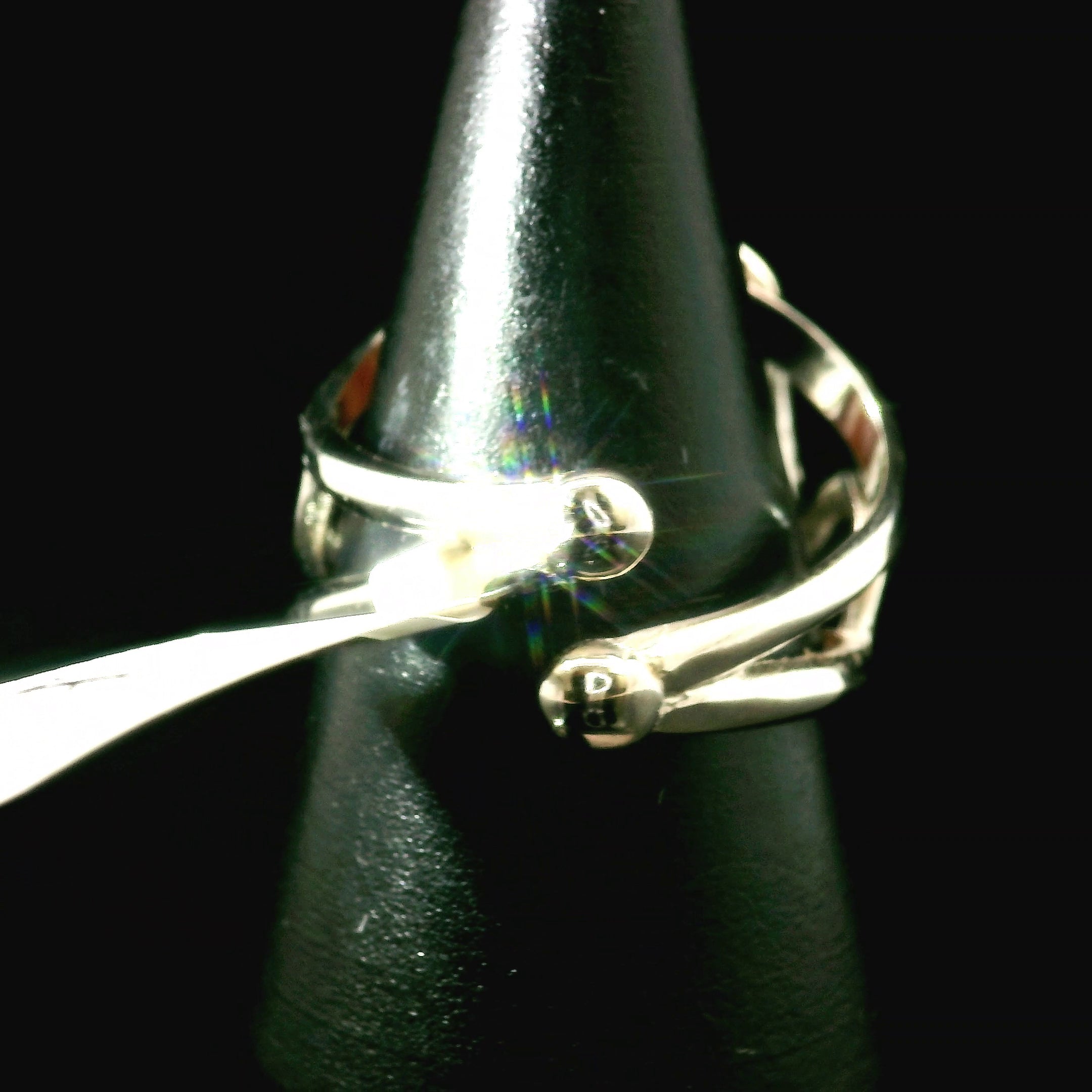 Peach Moonstone Cuff Ring .925 Silver for New Beginnings, Artistic Expression, Creativity & Manifestation