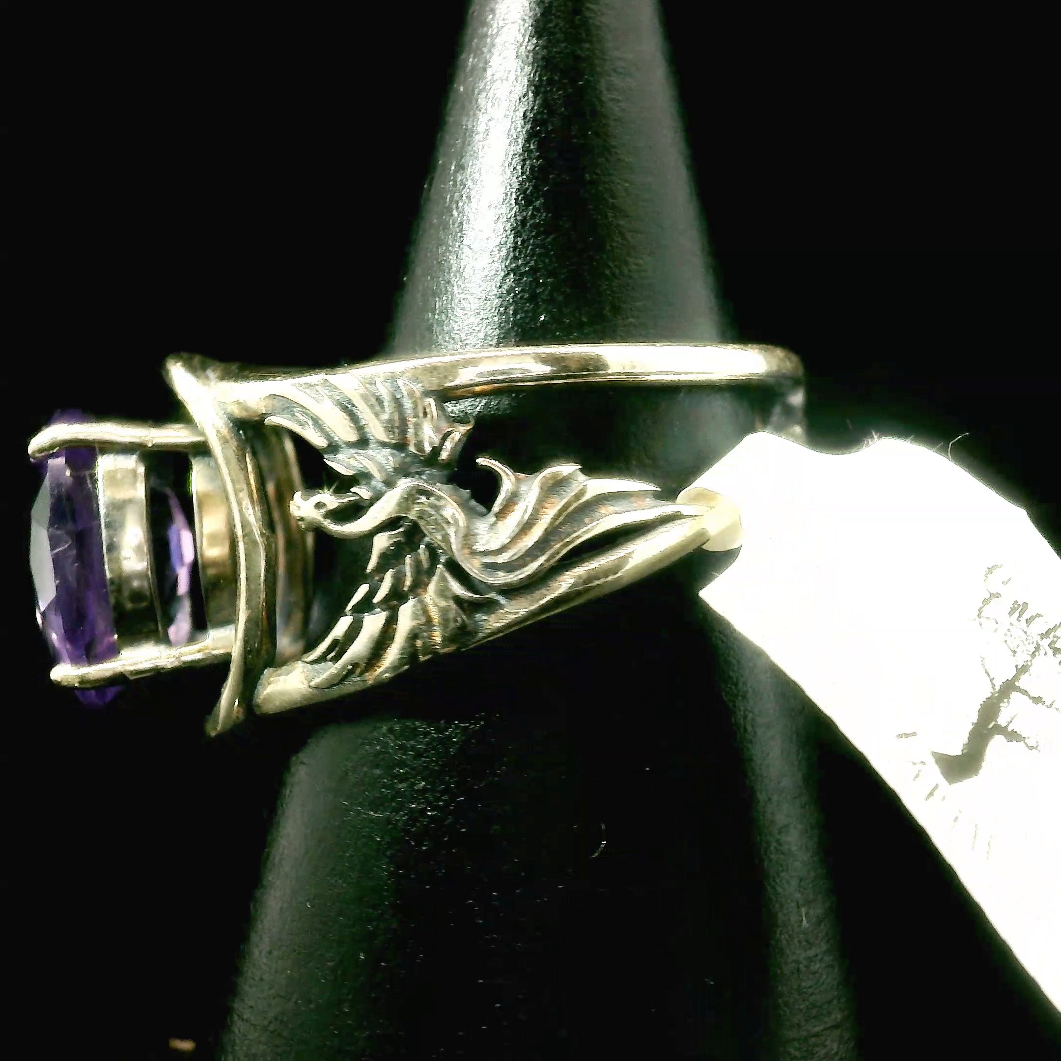 Phoenix Cuff Ring 925 Silver for Courage, Rebirth and Transformation