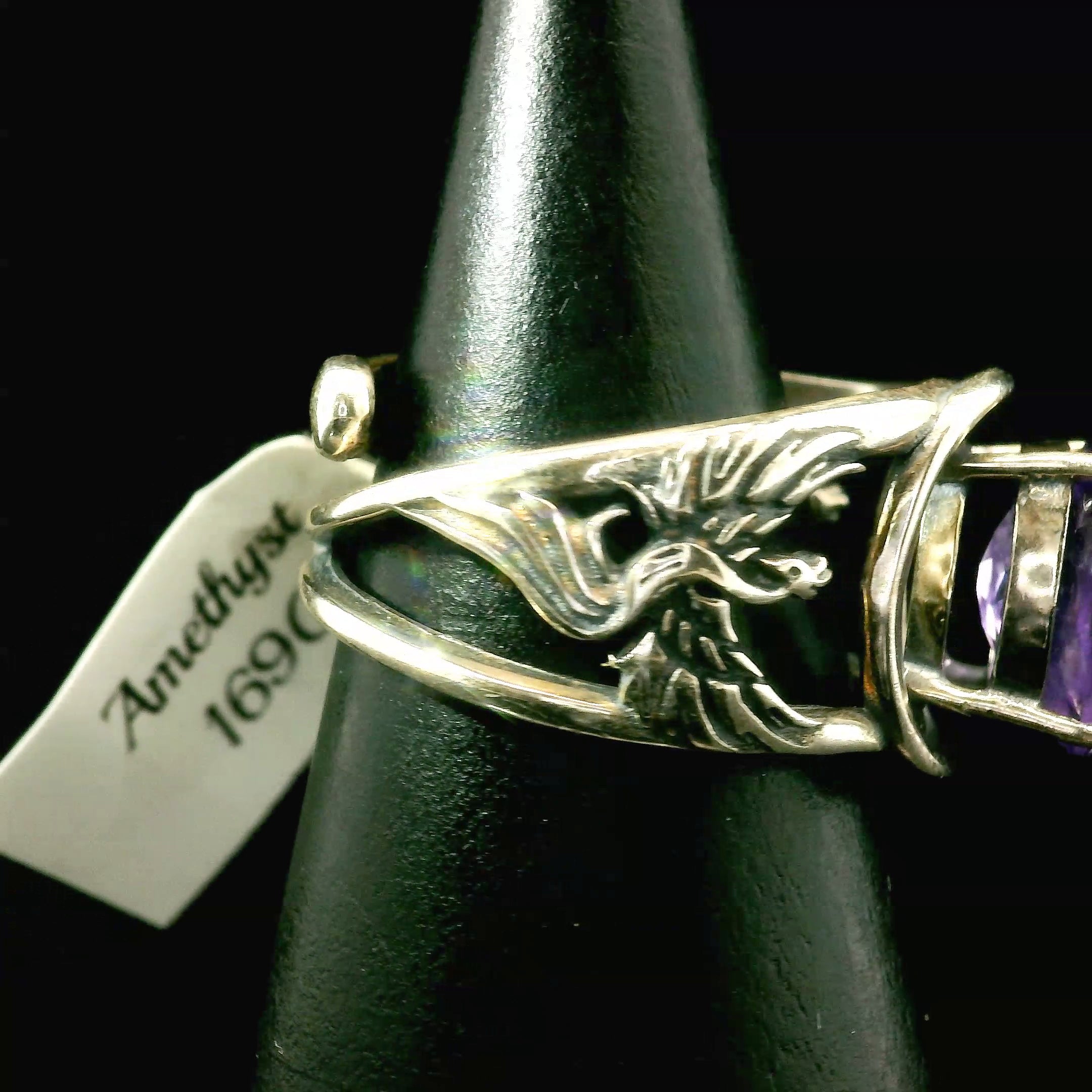Phoenix Cuff Ring 925 Silver for Courage, Rebirth and Transformation
