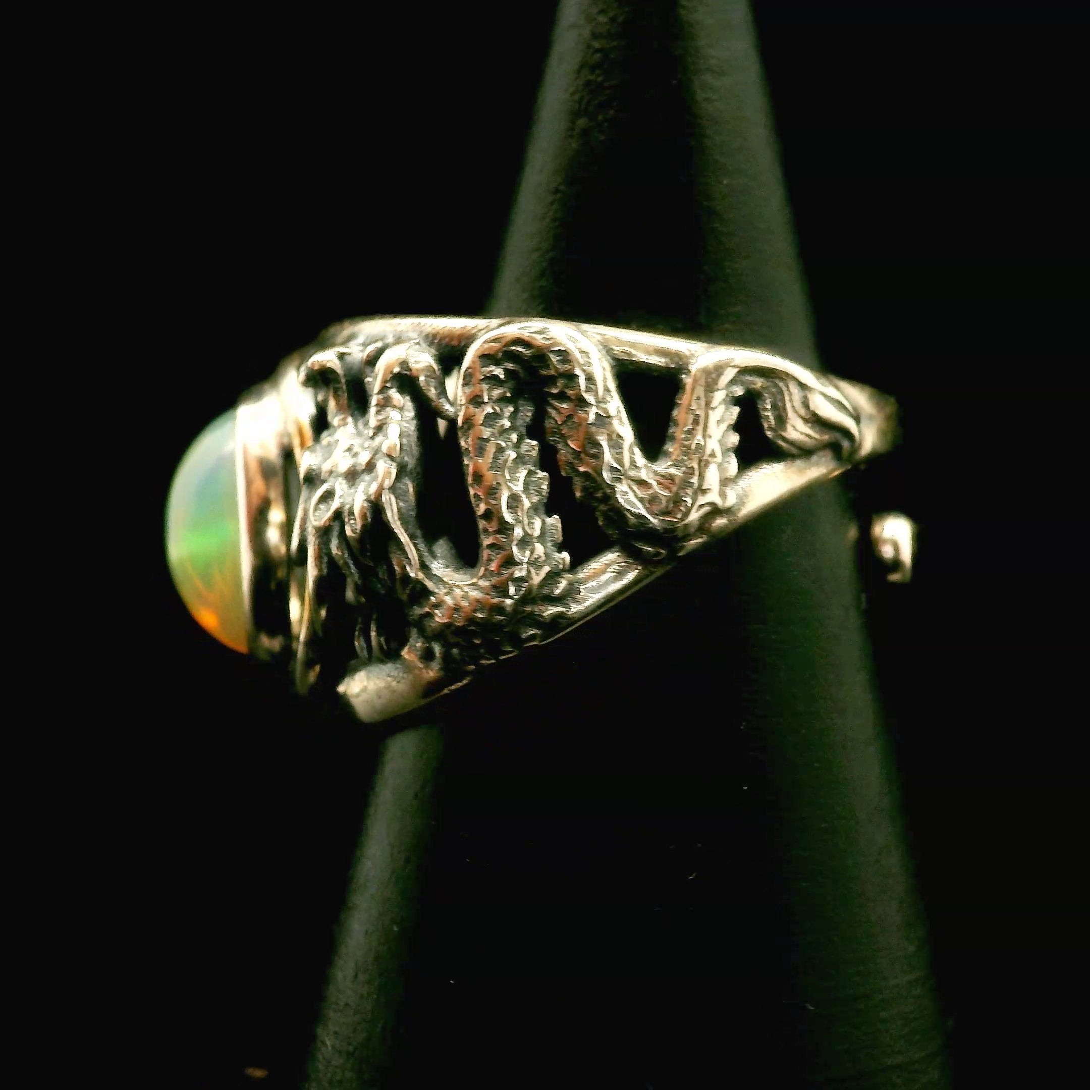 Dragon Cuff Ring 925 Silver for Courage, Protection and Personal Power