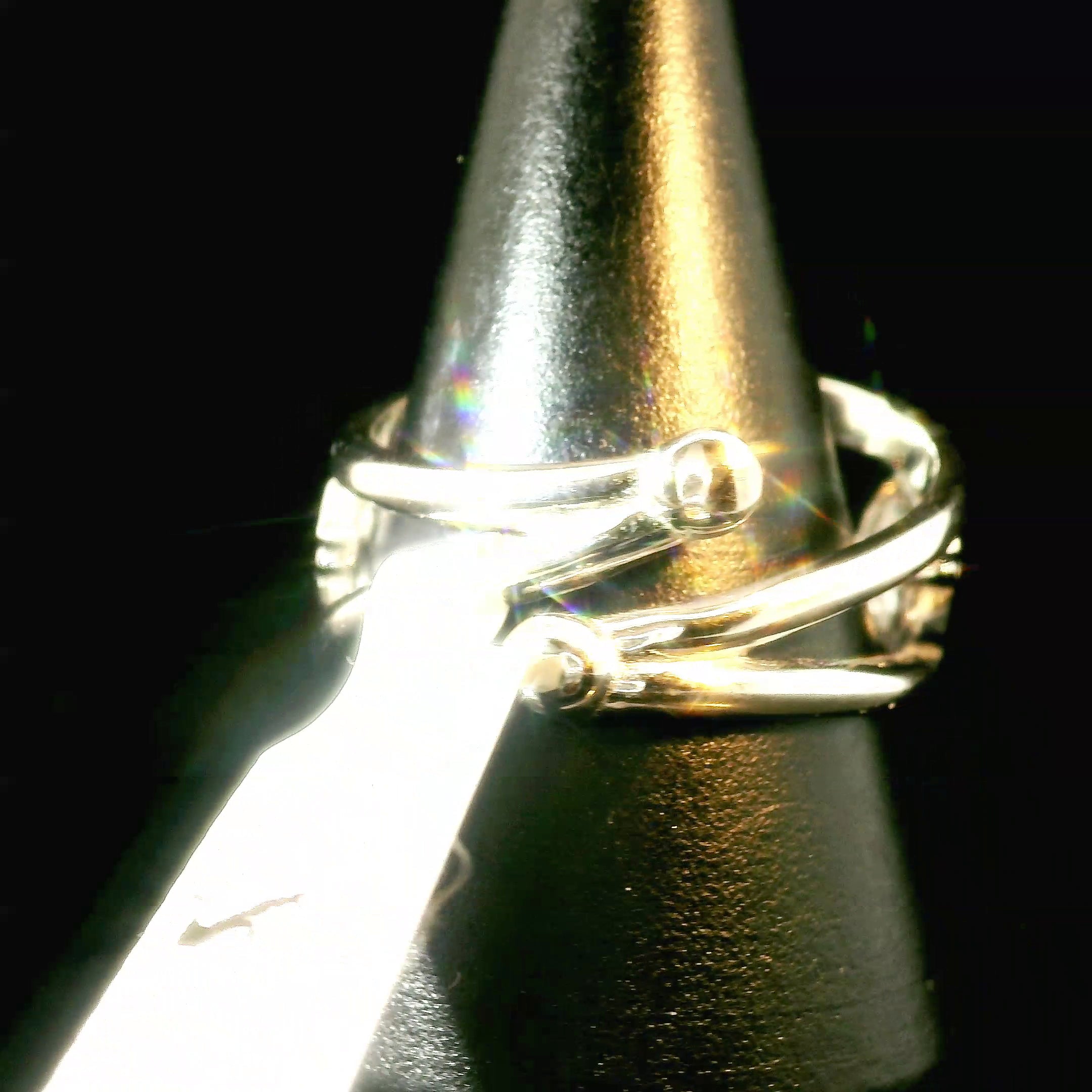 Witches Knot Cuff Ring 925 Silver for Protection, Magic and Connection to Nature