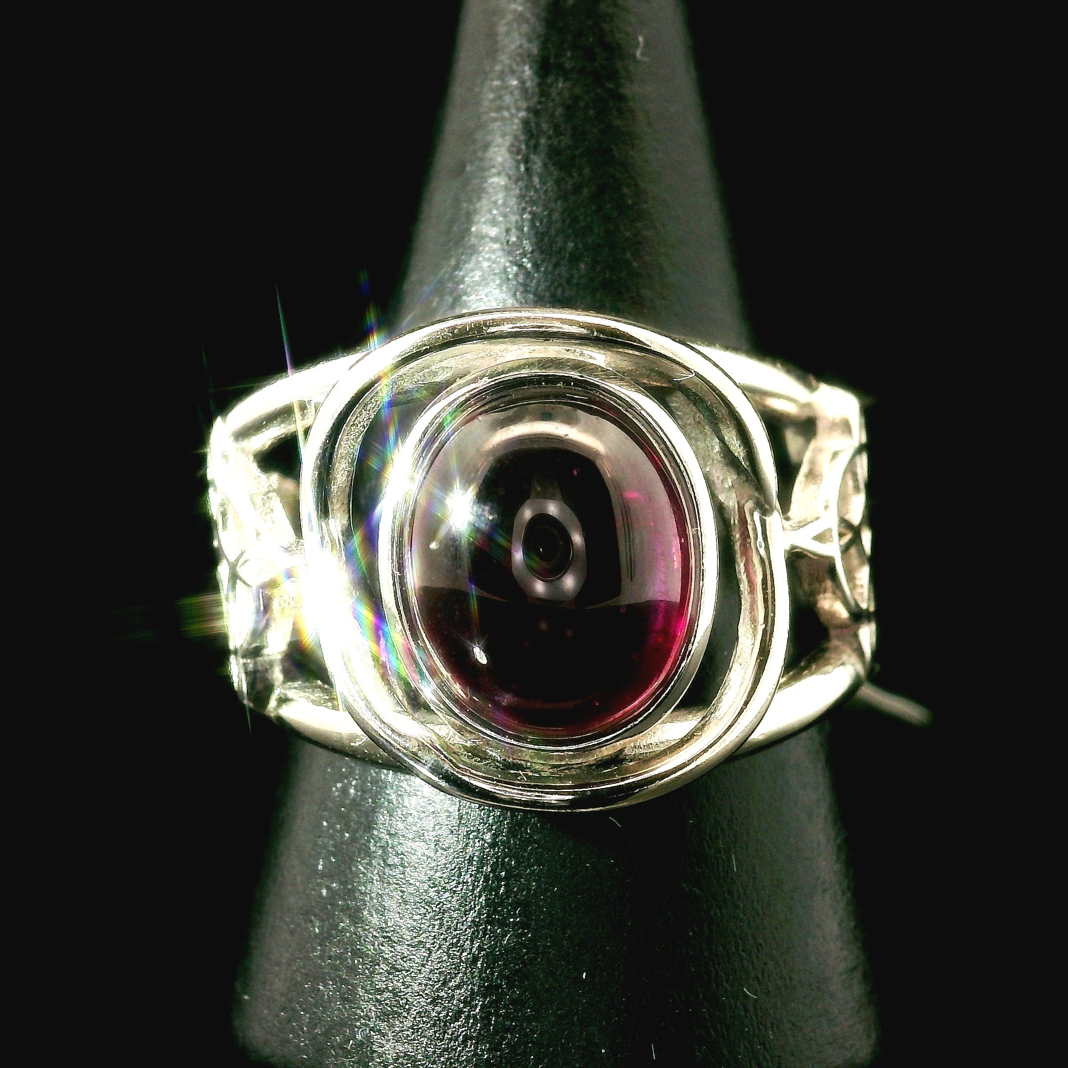 Witches Knot Cuff Ring 925 Silver for Protection, Magic and Connection to Nature