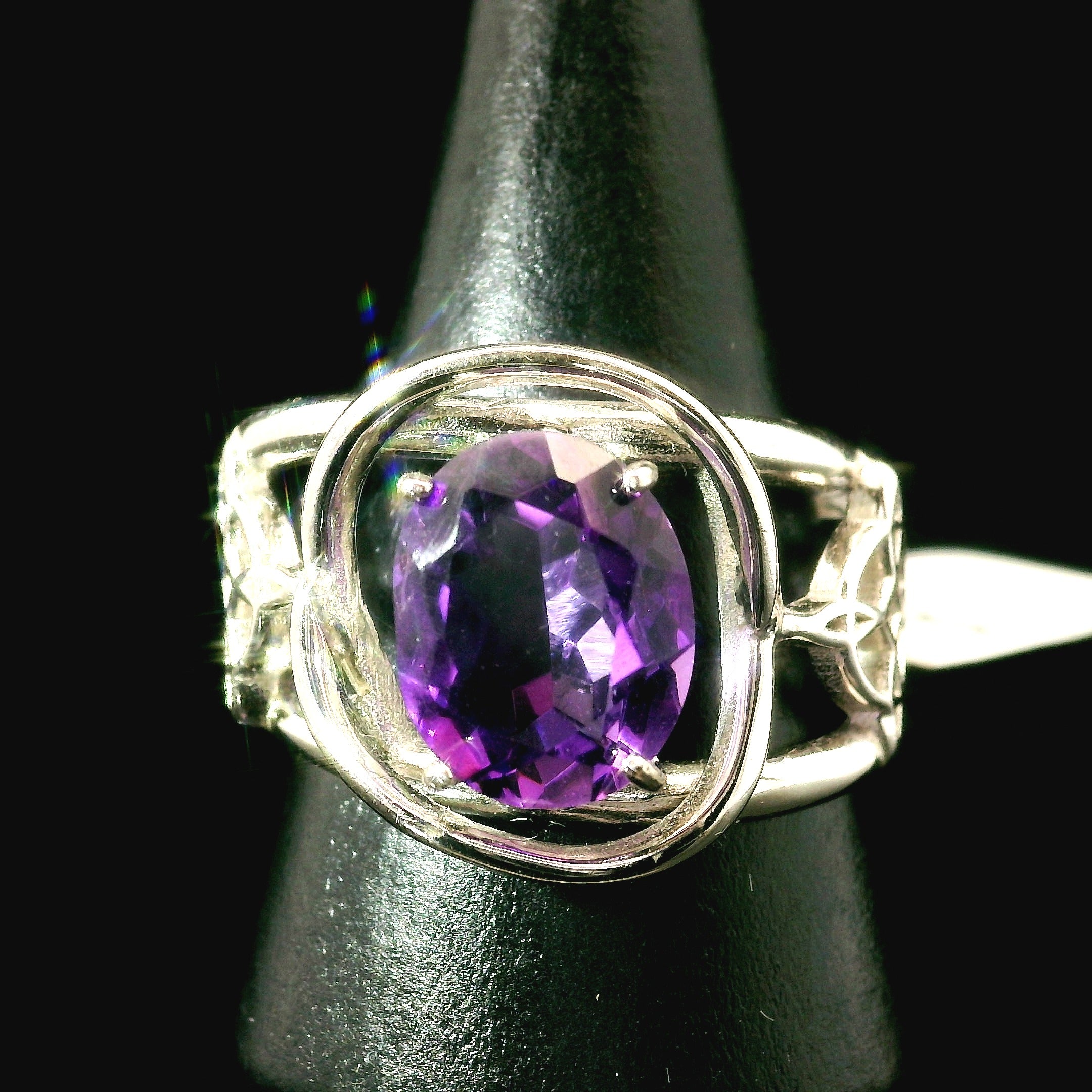 Witches Knot Cuff Ring 925 Silver for Protection, Magic and Connection to Nature