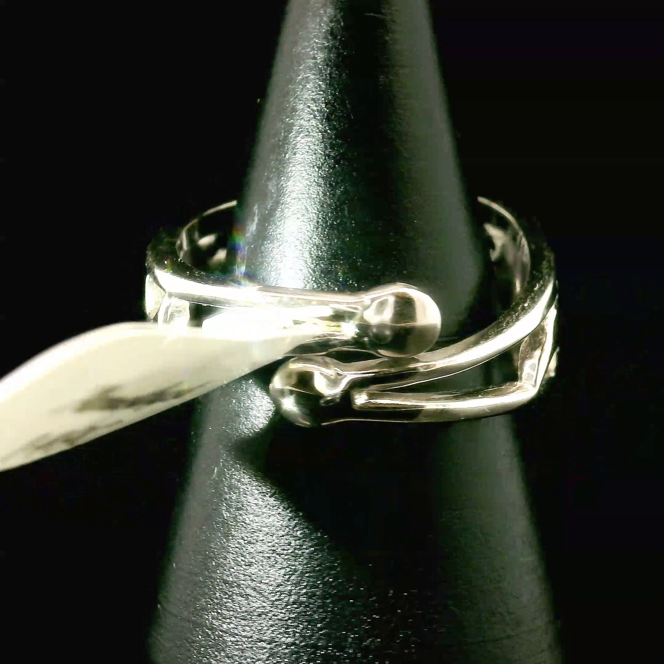 Evil Eye Cuff Ring 925 Silver for Good Luck and Protection