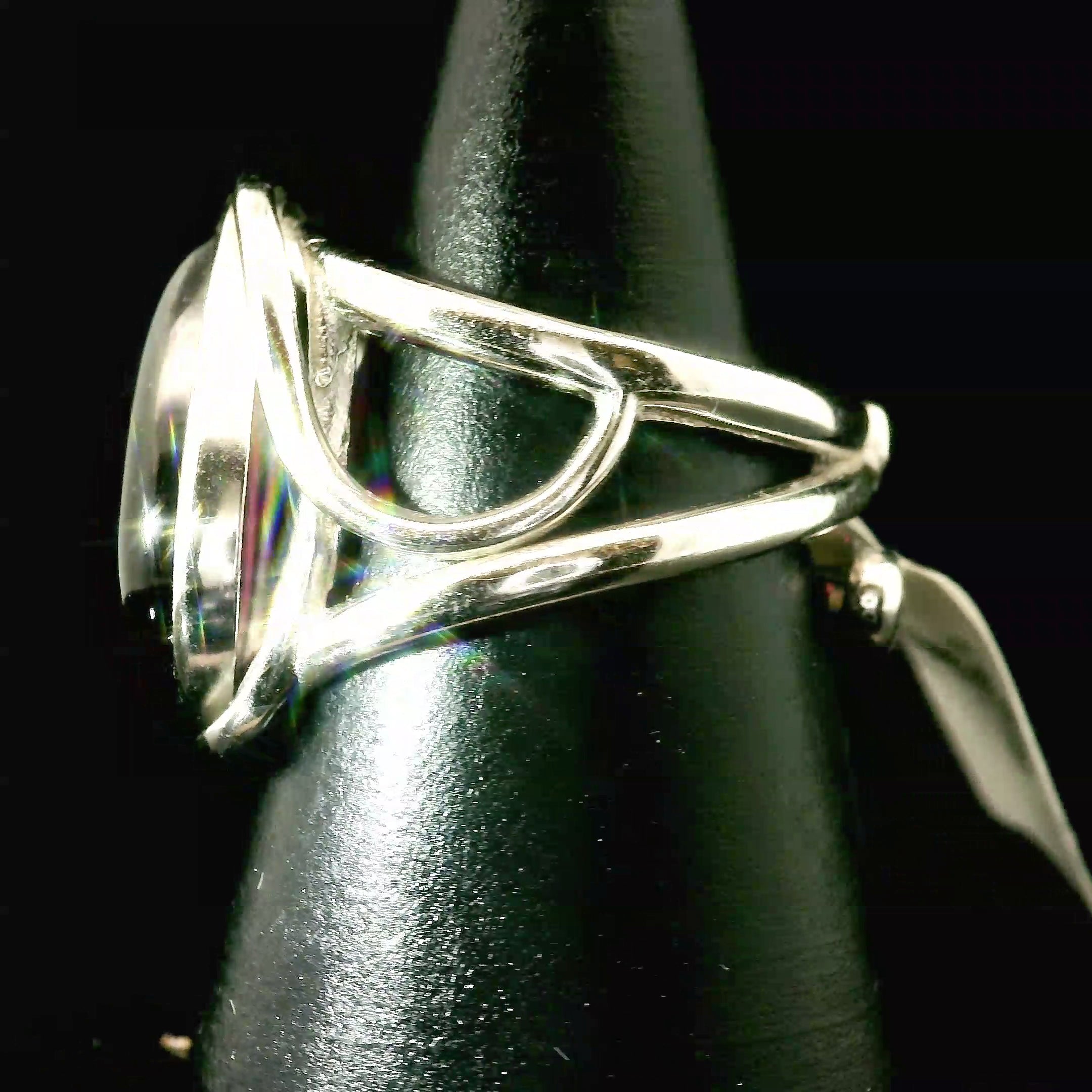 Rhodolite Garnet Cuff Ring .925 Silver for Connection with Angels and Spirit Guides