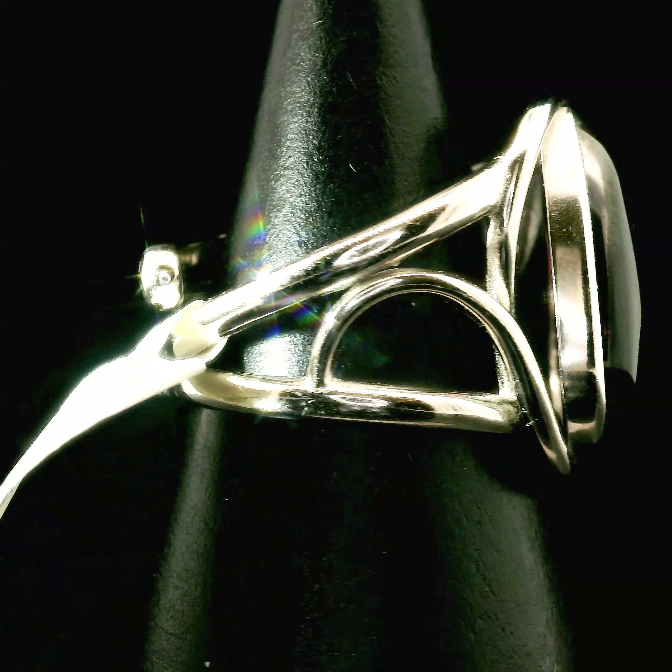 Rhodolite Garnet Cuff Ring .925 Silver for Connection with Angels and Spirit Guides