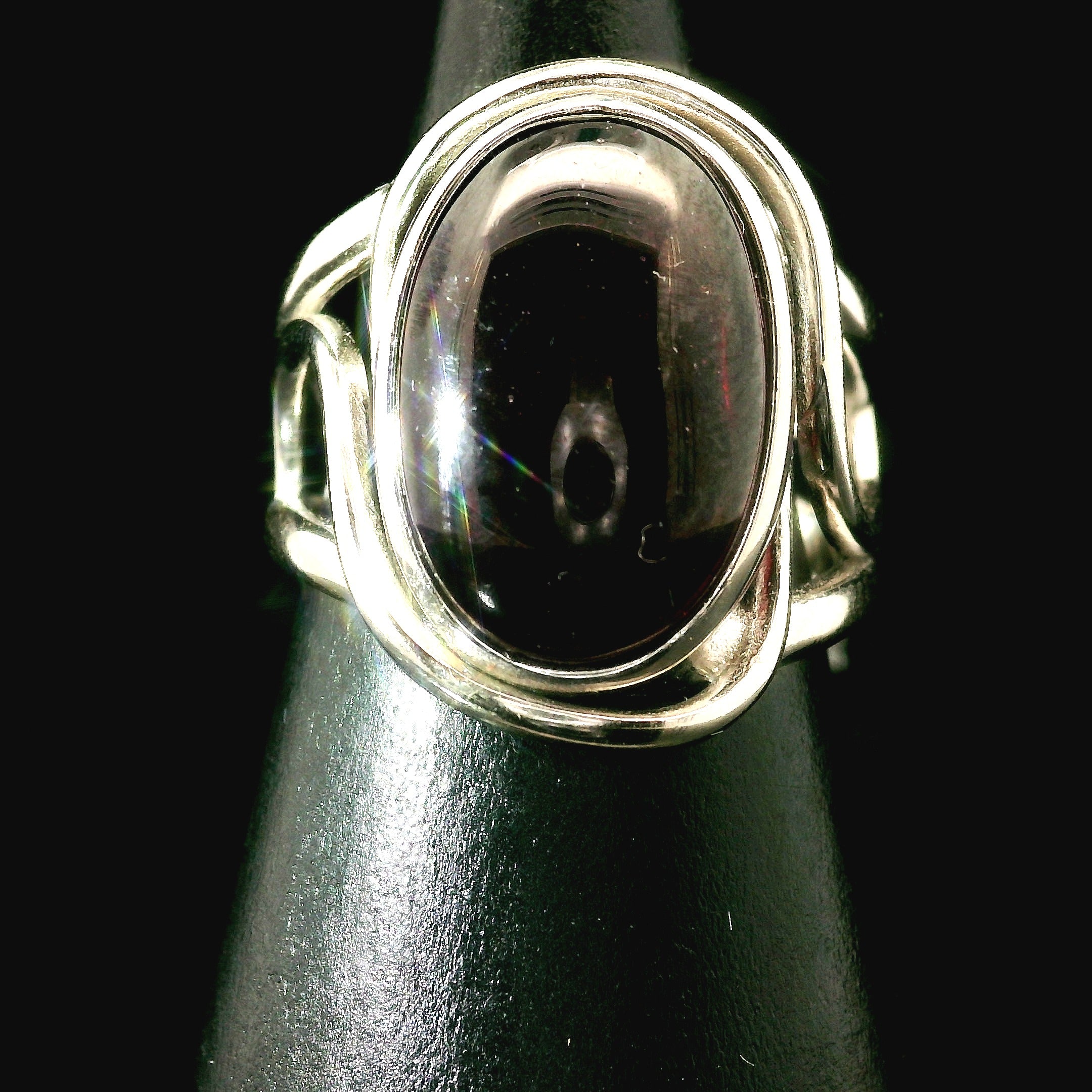 Rhodolite Garnet Cuff Ring .925 Silver for Connection with Angels and Spirit Guides