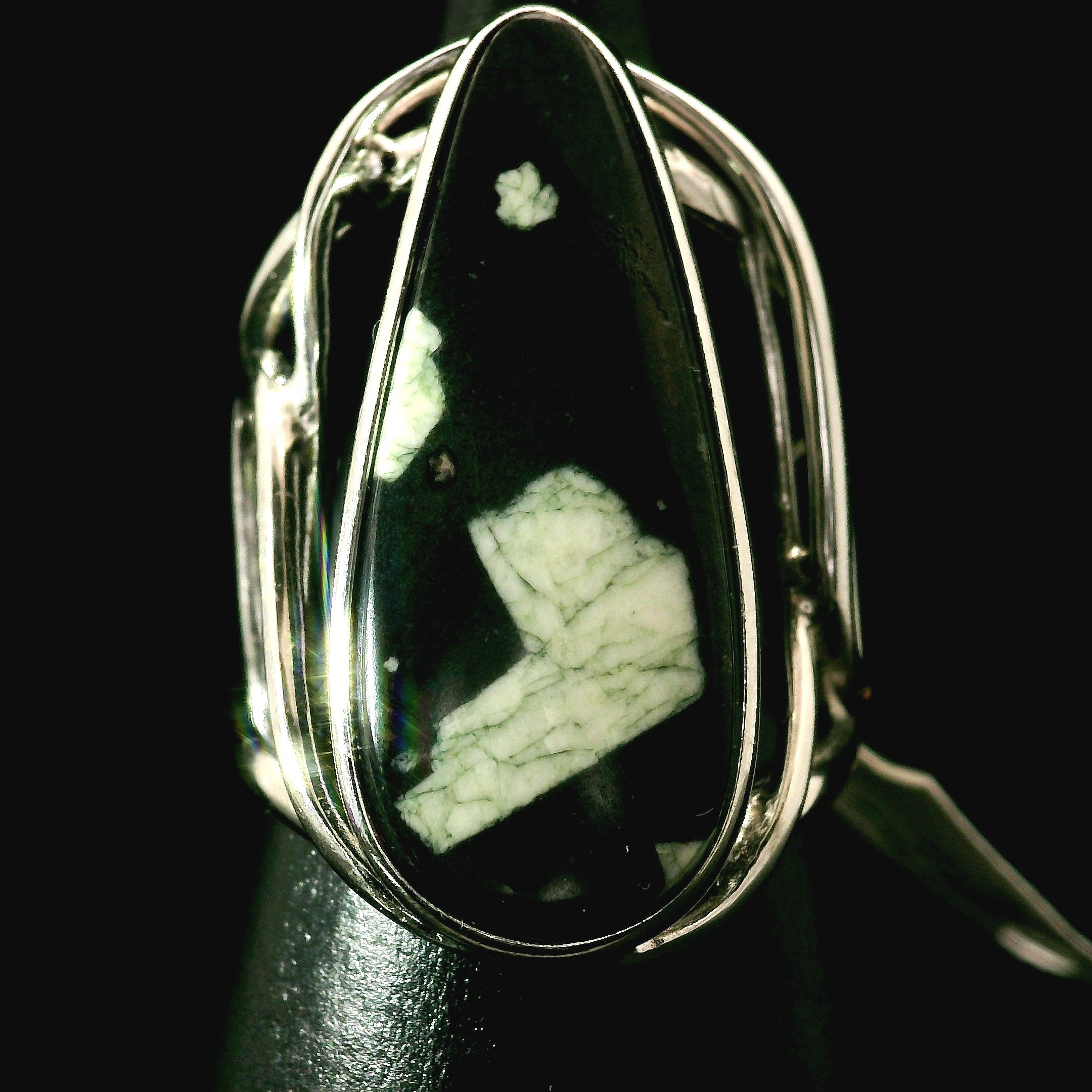 Writing Rock Cuff Ring 925 Silver for Creativity, Meditation and Sacred Writing