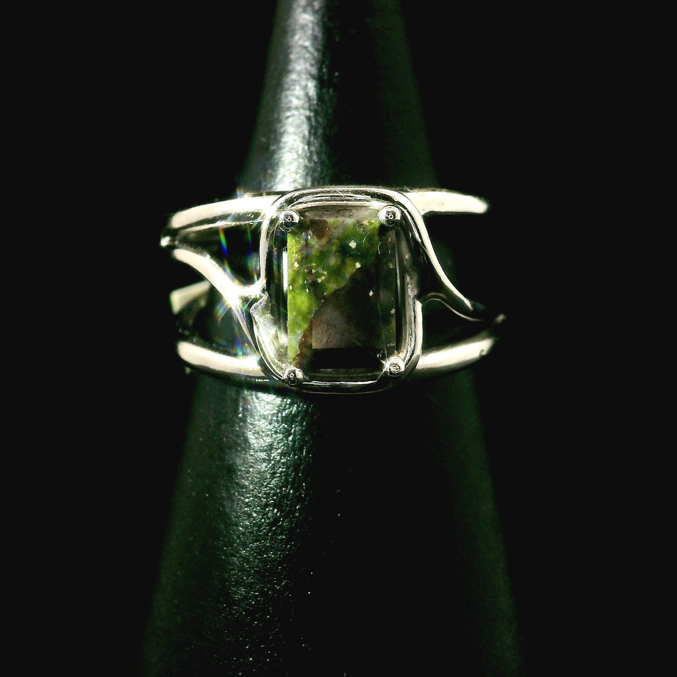 Bloodstone Midi Cuff Ring .925 Silver for Strength, Grounding and Protection