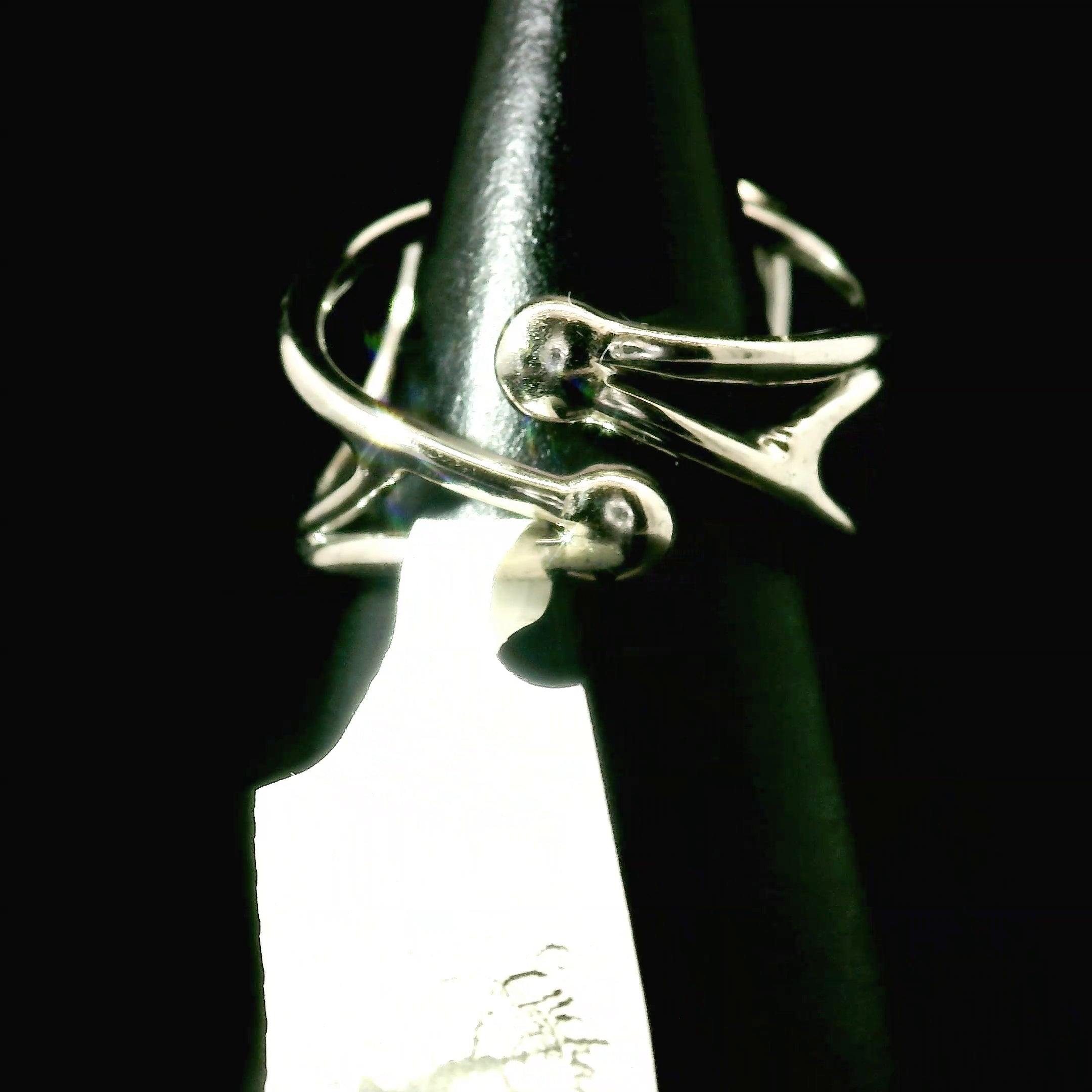 Bloodstone Cuff Ring .925 Silver for Strength, Grounding and Protection