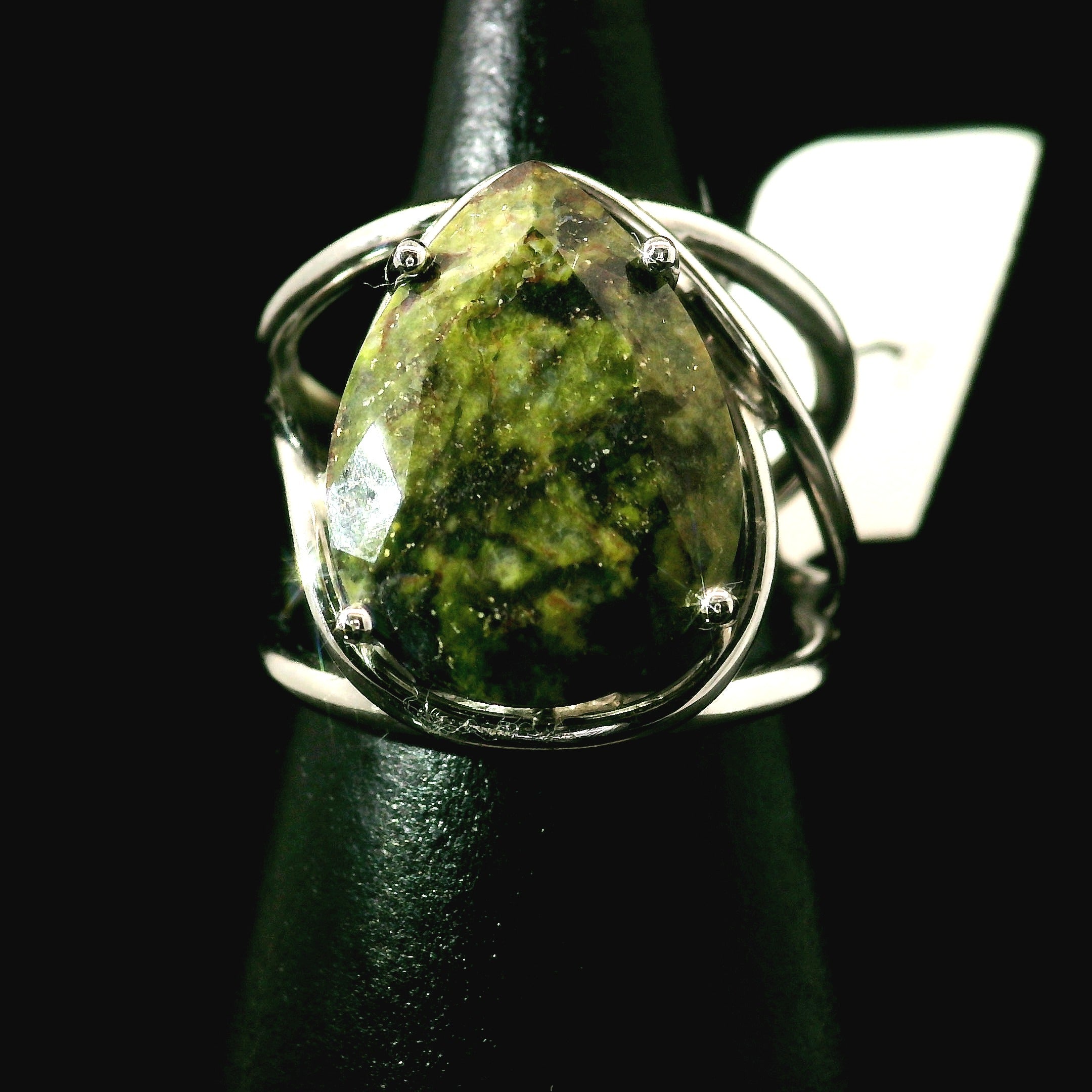 Bloodstone Cuff Ring .925 Silver for Strength, Grounding and Protection