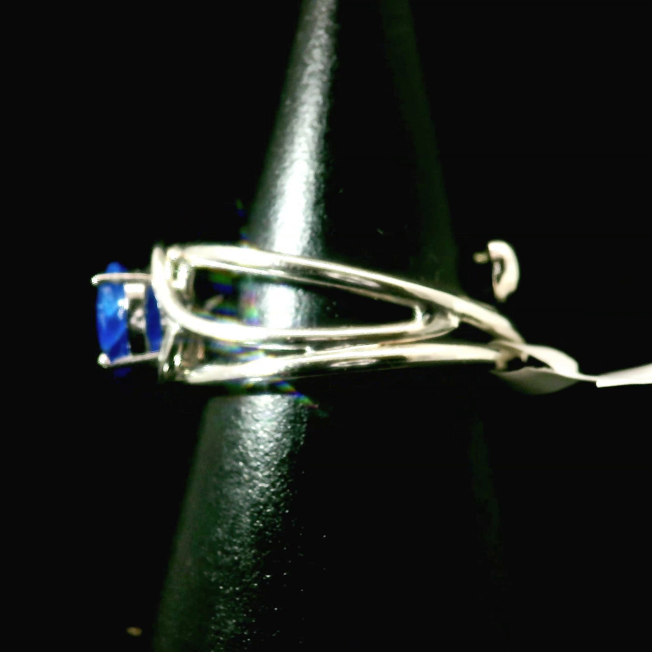 Hauyne Midi Cuff Ring 925 Silver for Intuition, Energy Purification and Spiritual Communication