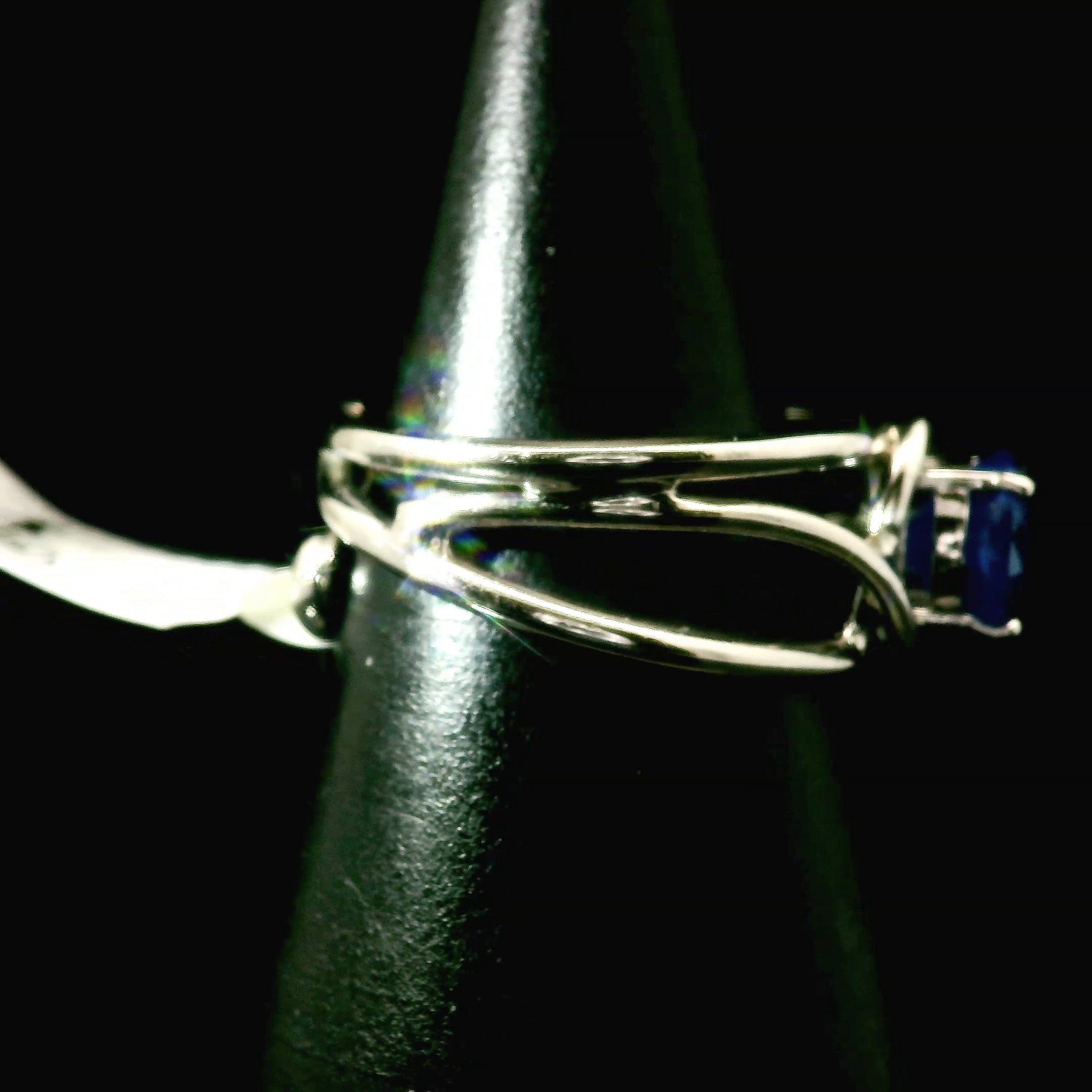 Hauyne Midi Cuff Ring 925 Silver for Intuition, Energy Purification and Spiritual Communication