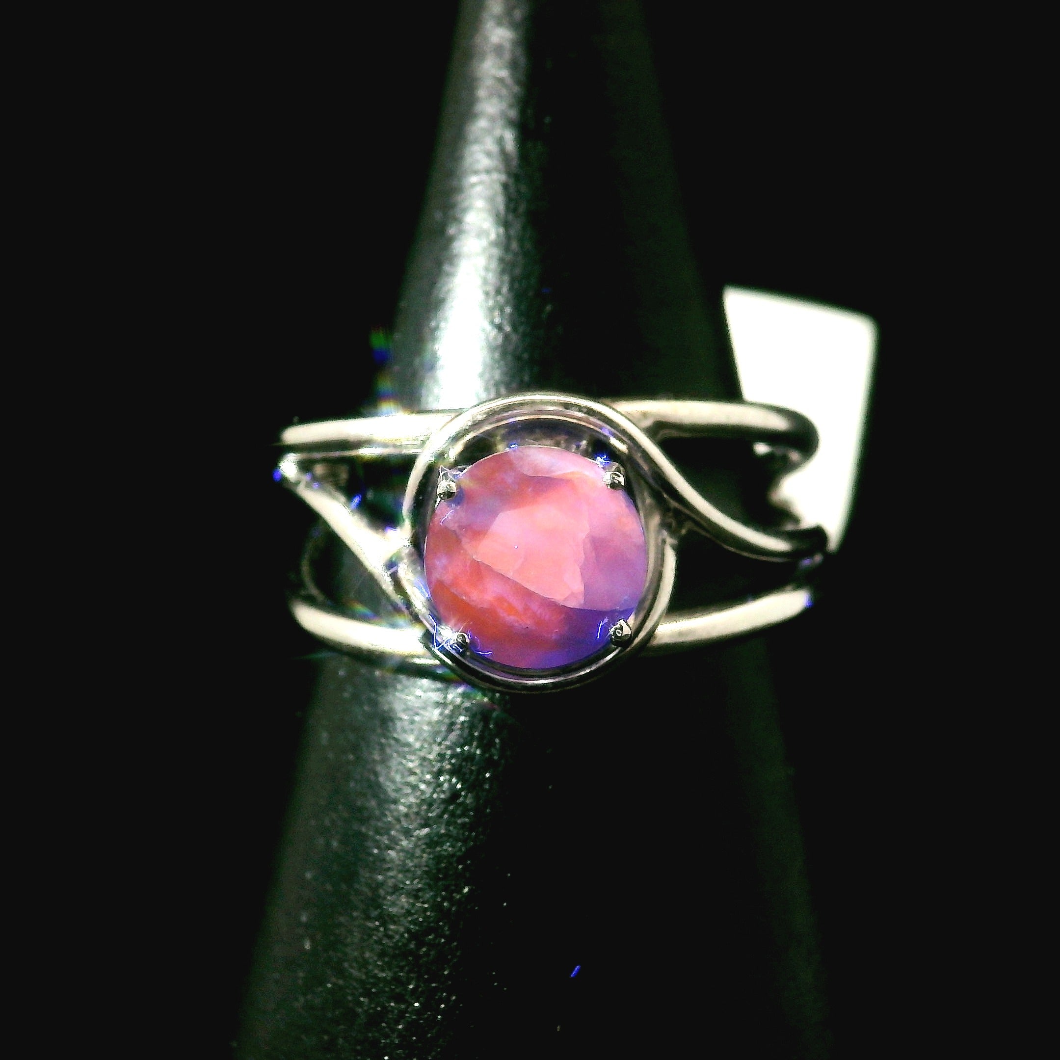Hauyne Midi Cuff Ring 925 Silver for Intuition, Energy Purification and Spiritual Communication