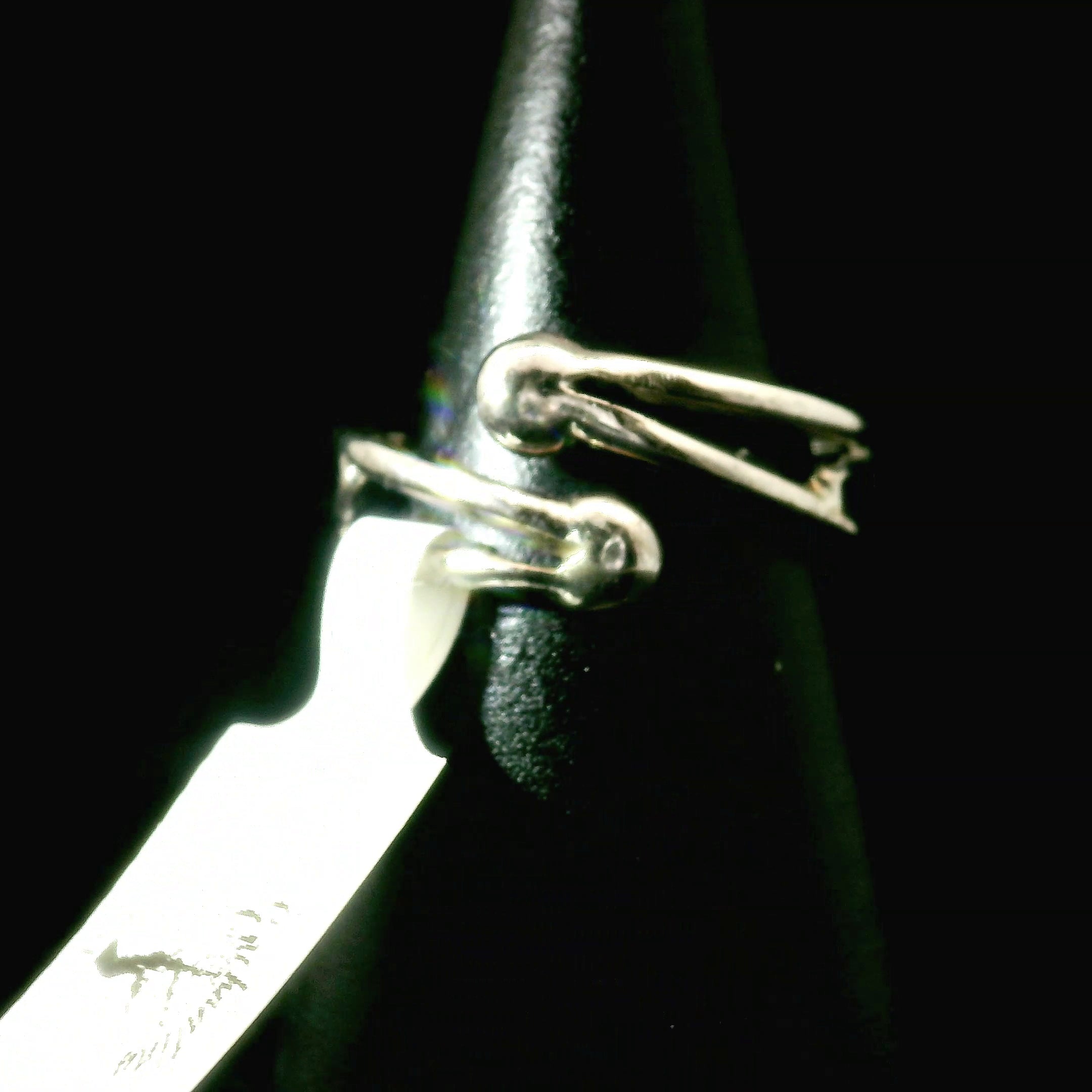 Hauyne Midi Cuff Ring 925 Silver for Intuition, Energy Purification and Spiritual Communication